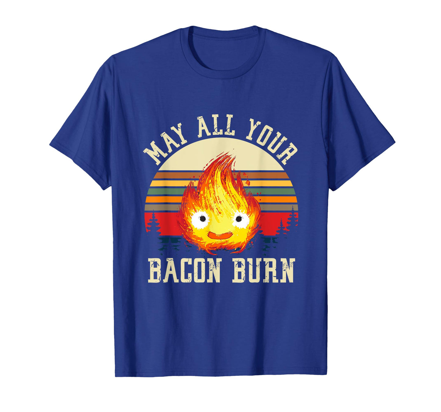Vintage Retro May All Your Bacon Burn BBQ Grunge T-Shirt