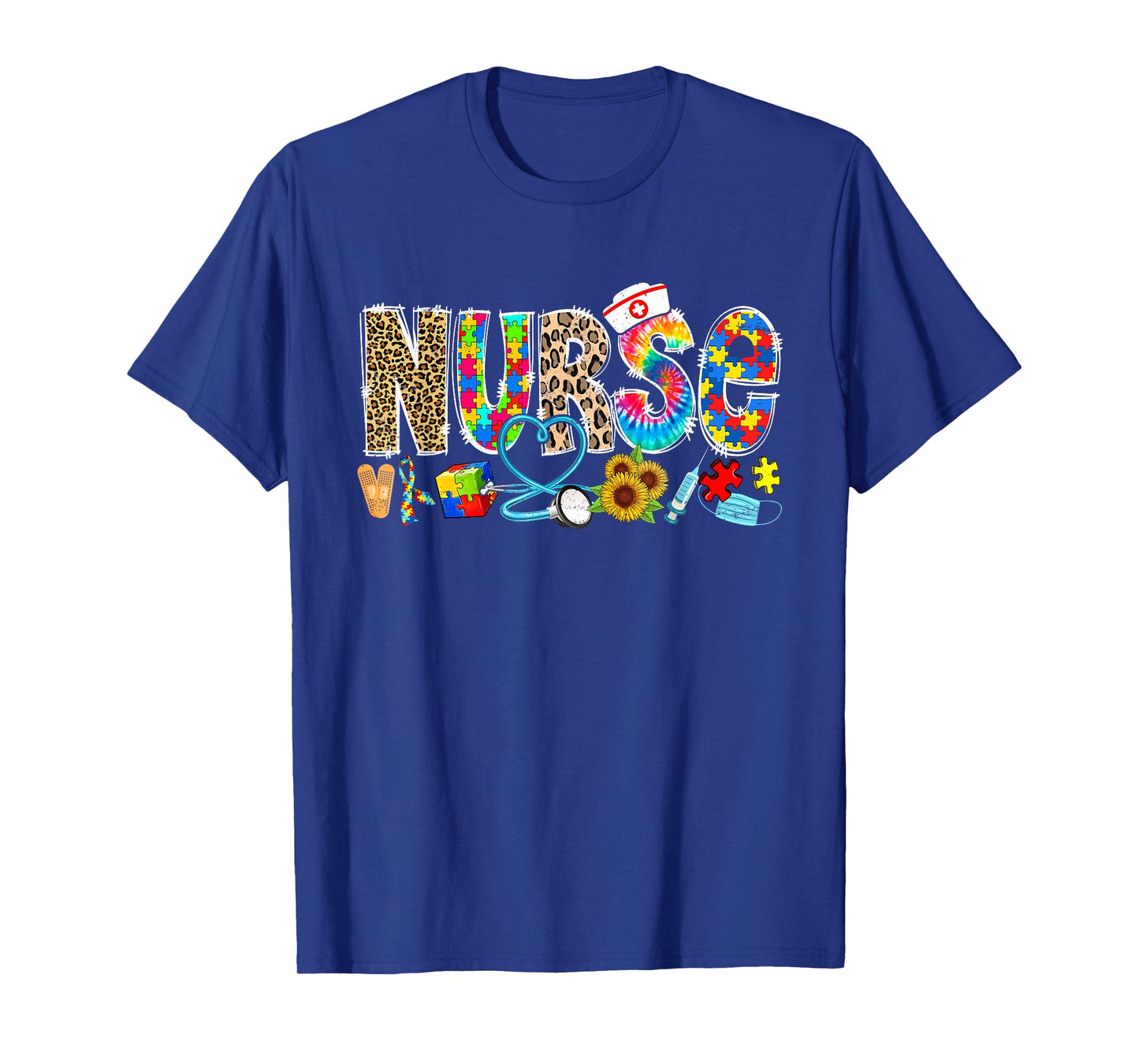 Autism Nurse Life Funny Autism Awareness Month Nursing T-Shirt