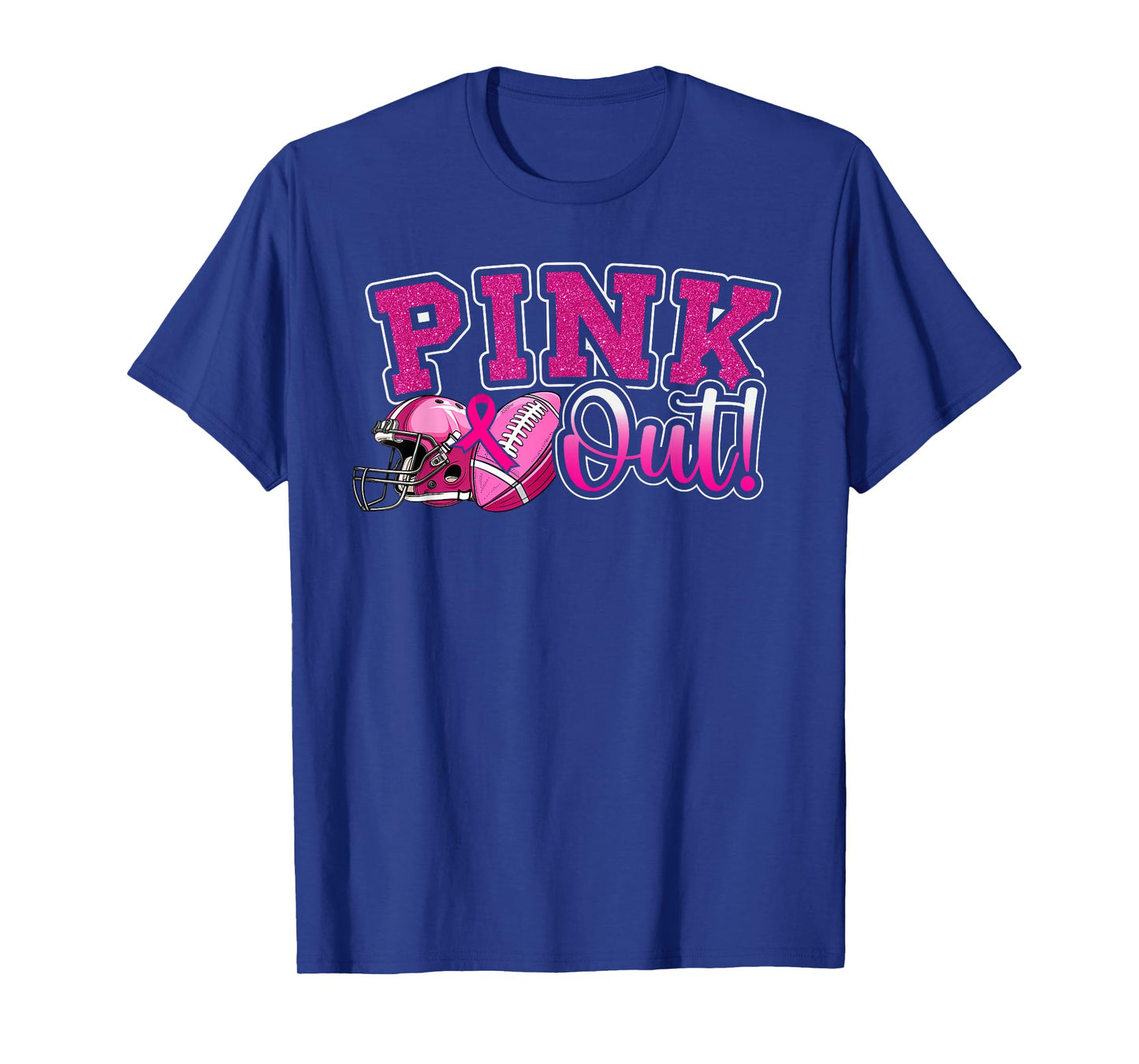 Pink Out Football Breast Cancer Awareness Sport Cheer Women T-Shirt