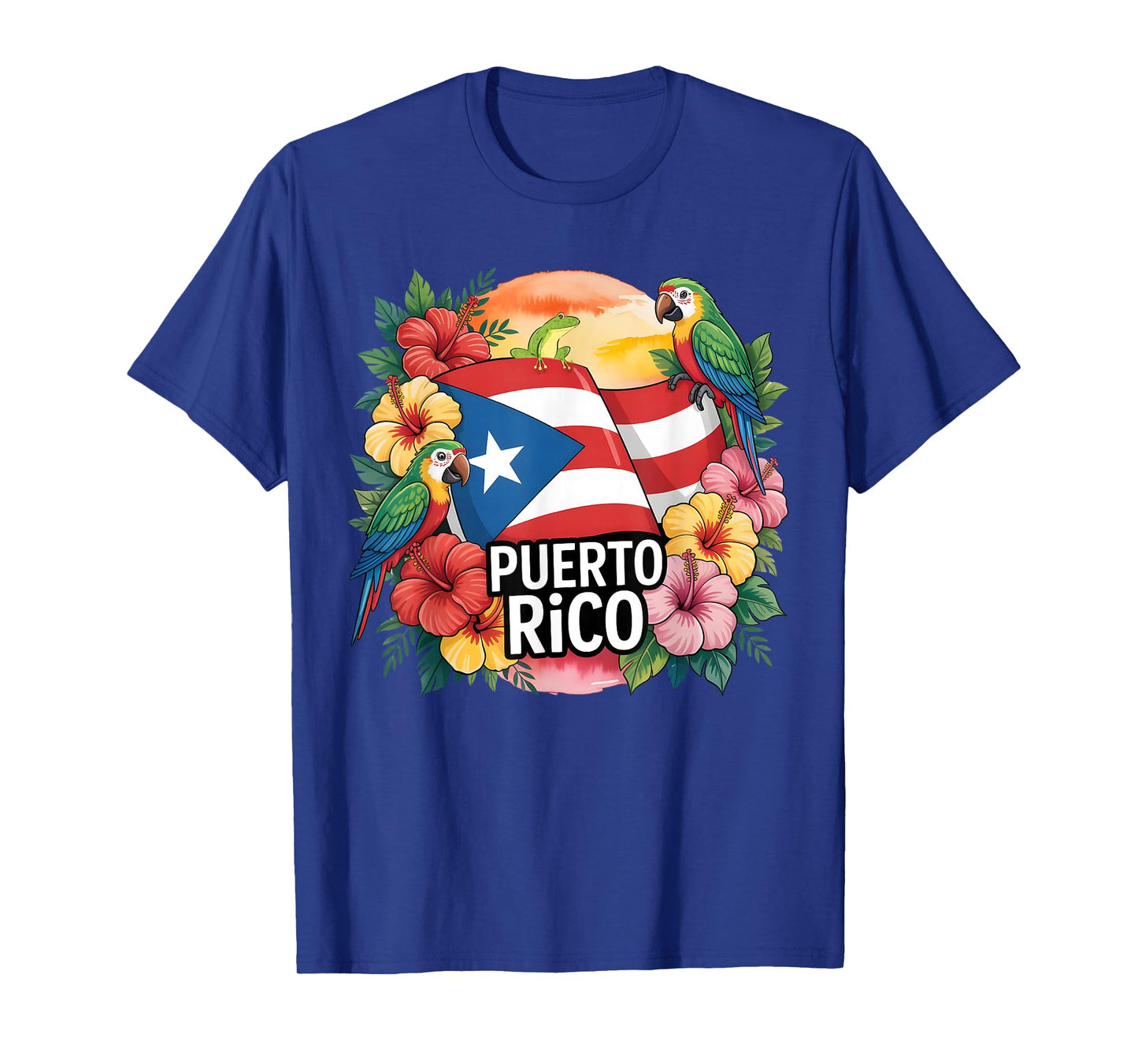 Puerto Rico Flag Frog Tee Colorful Island Pride Design T-Shirt