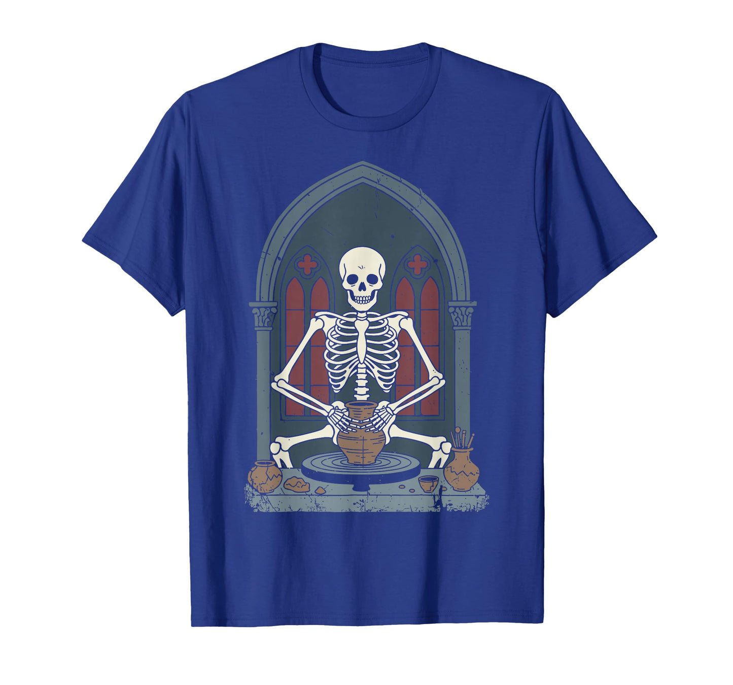 Pottery Wheel Halloween Skeleton Goth Ceramic Lover T-Shirt