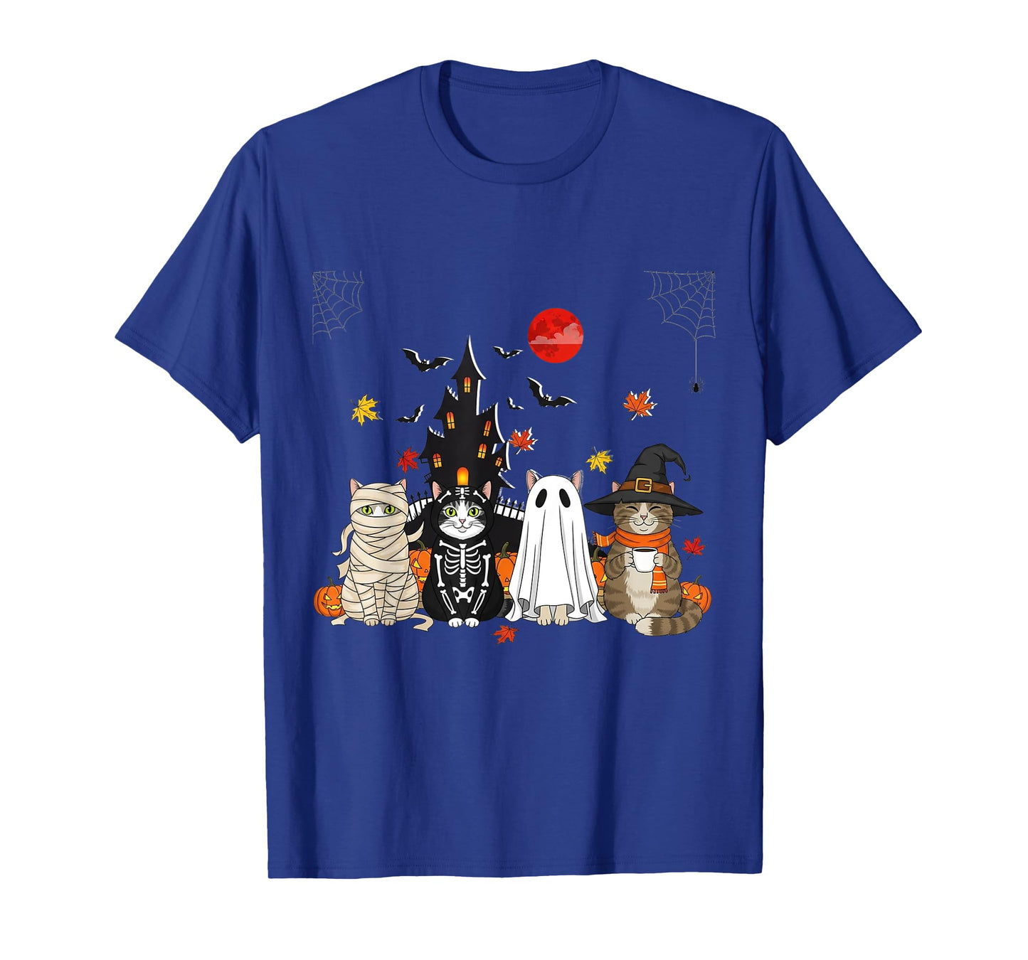 Retro Black Cat Pumpkin Halloween Costume Fall Autumn Season T-Shirt