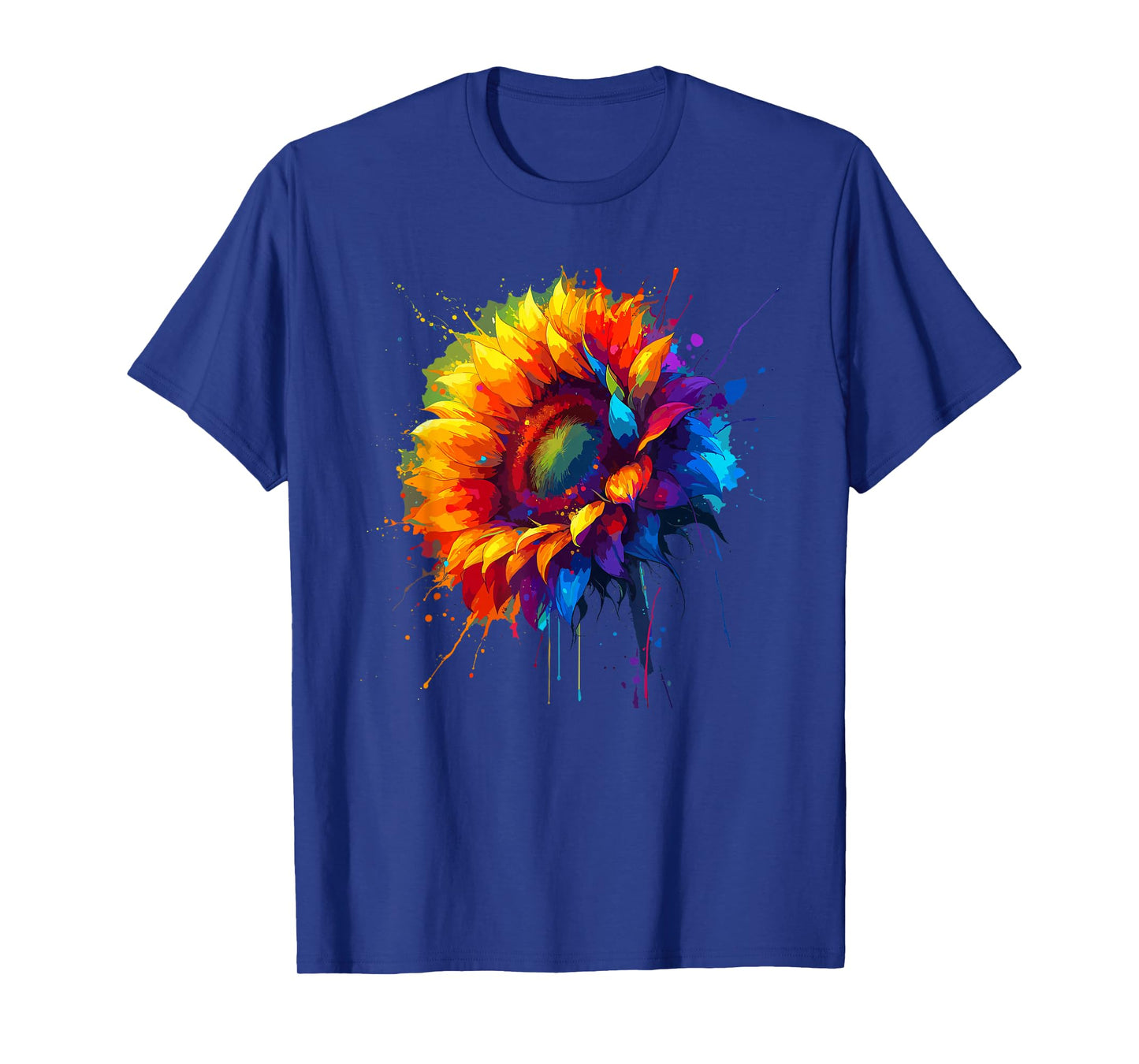 Splash Art Sunflower Flowers Sunflowers T-Shirt
