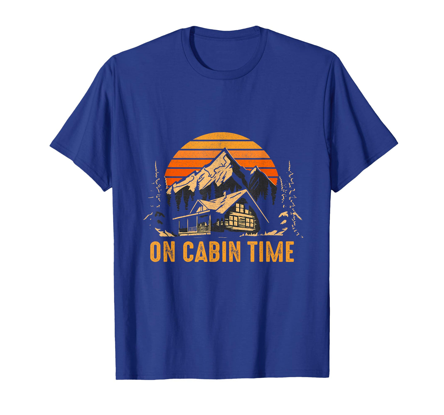 Retro Sunset Cabin Life Camping On Cabin Time Outdoor T-Shirt