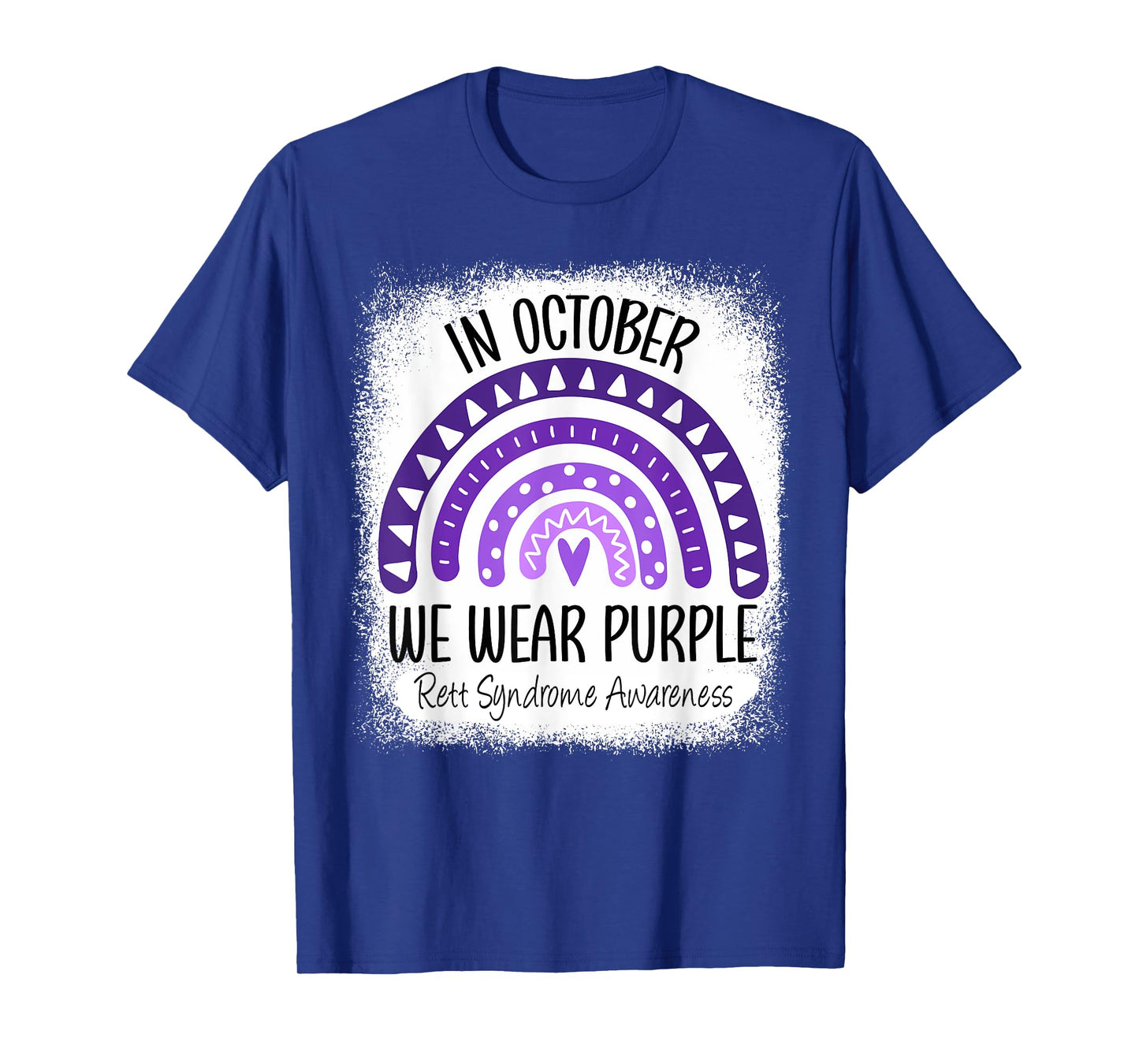 Rainbow In October We Wear Purple Rett Syndrome Awareness T-Shirt