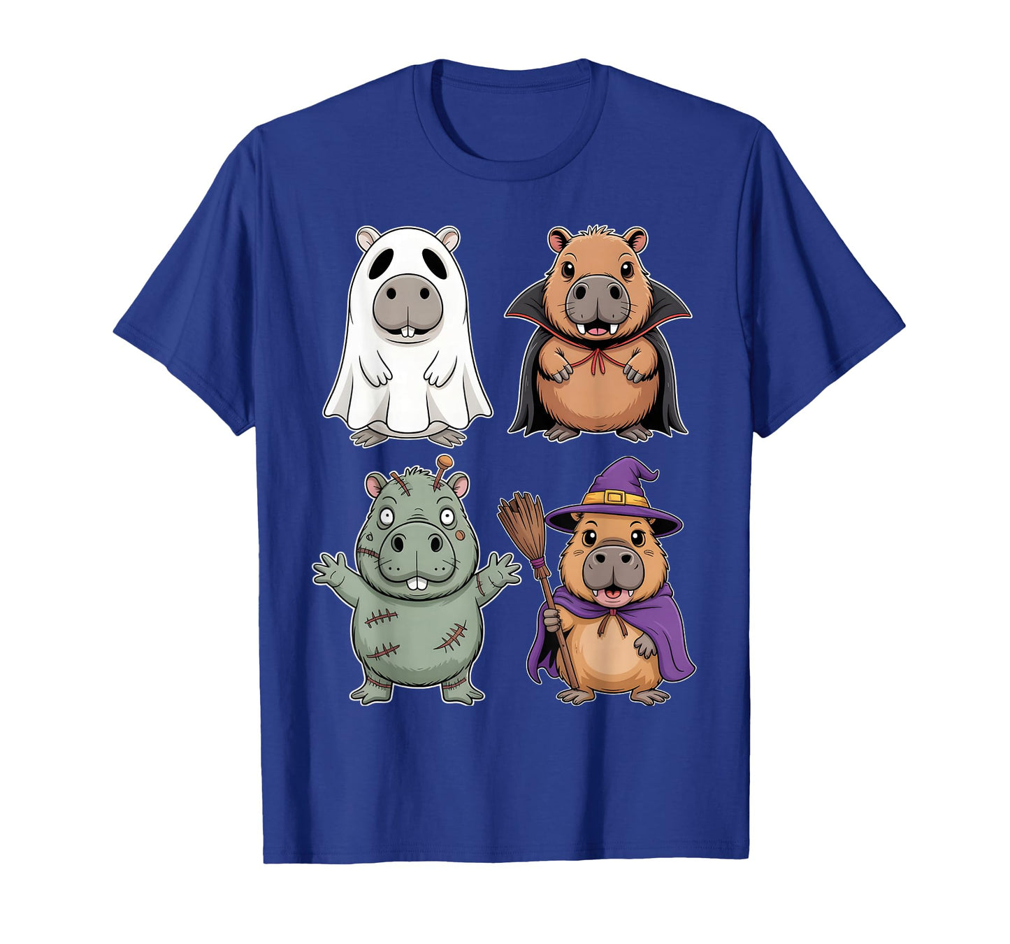 Funny Capybara Ghost Witch Zombie Halloween Costume Boys T-Shirt