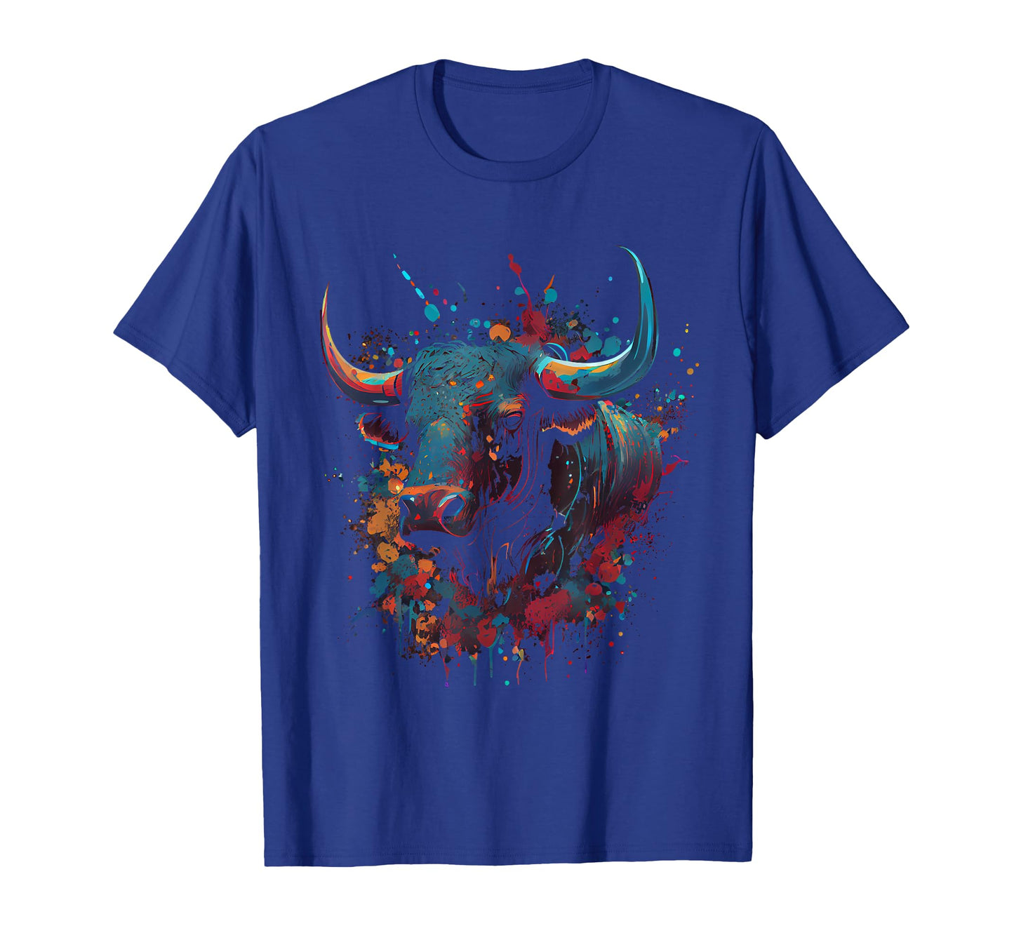 Bull Colorful Bull Riding Meat Favorite Animal Bull T-Shirt