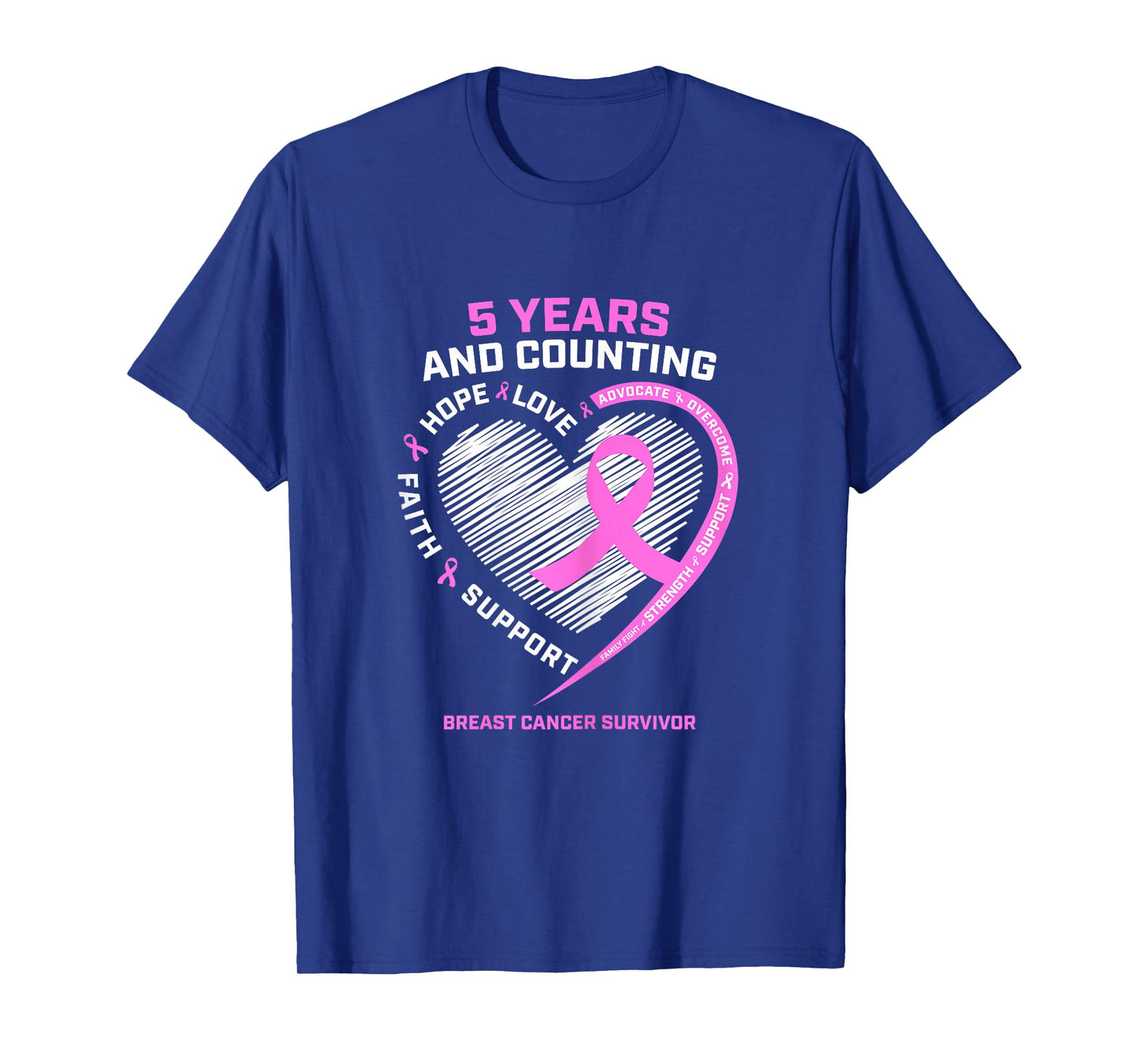 5 Year Breast Cancer Survivor Shirt 5 Years Cancer Free T-Shirt