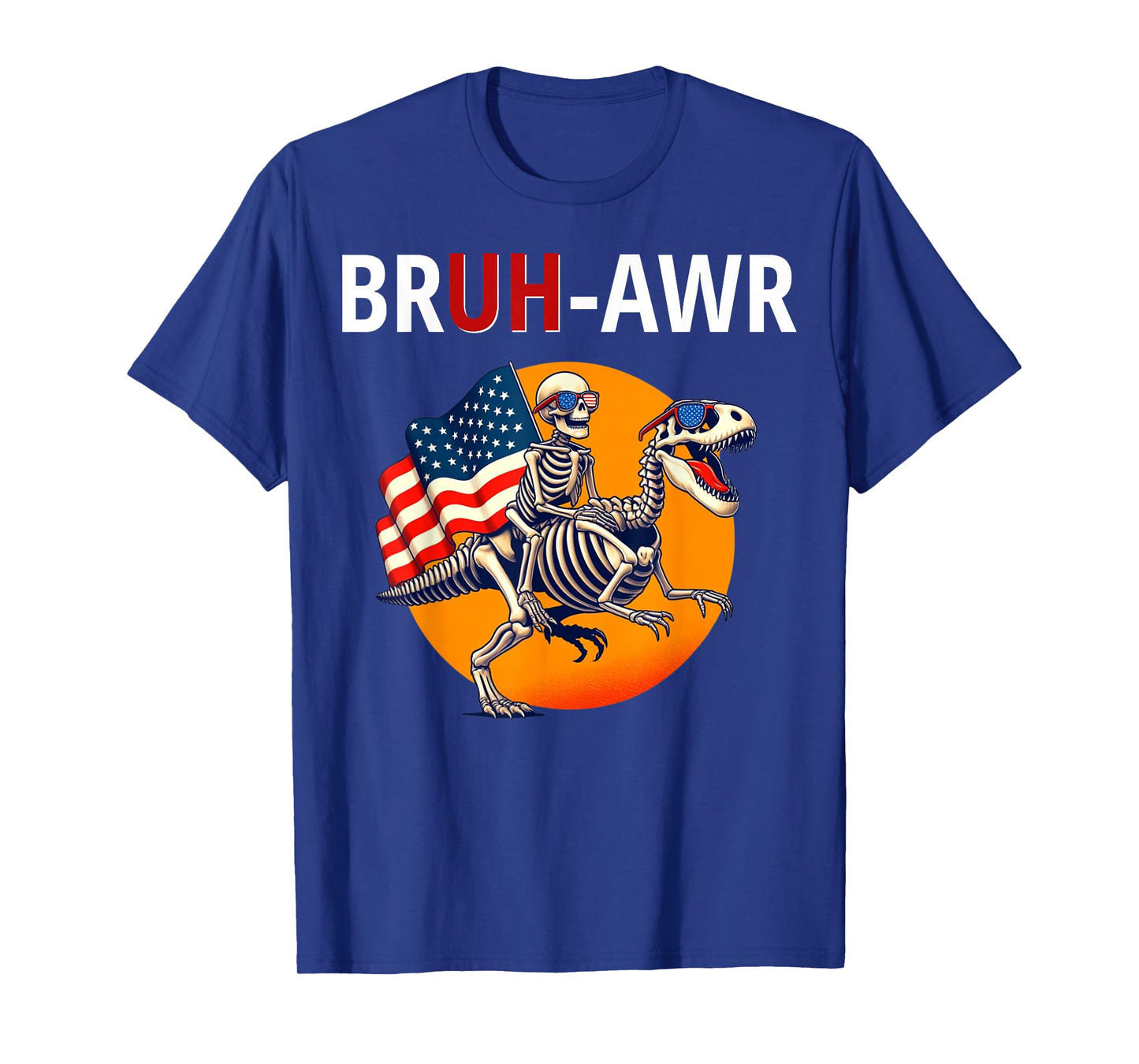 Bruh T Rex Meme Dinosaur, Funny American Skeleton T-Shirt