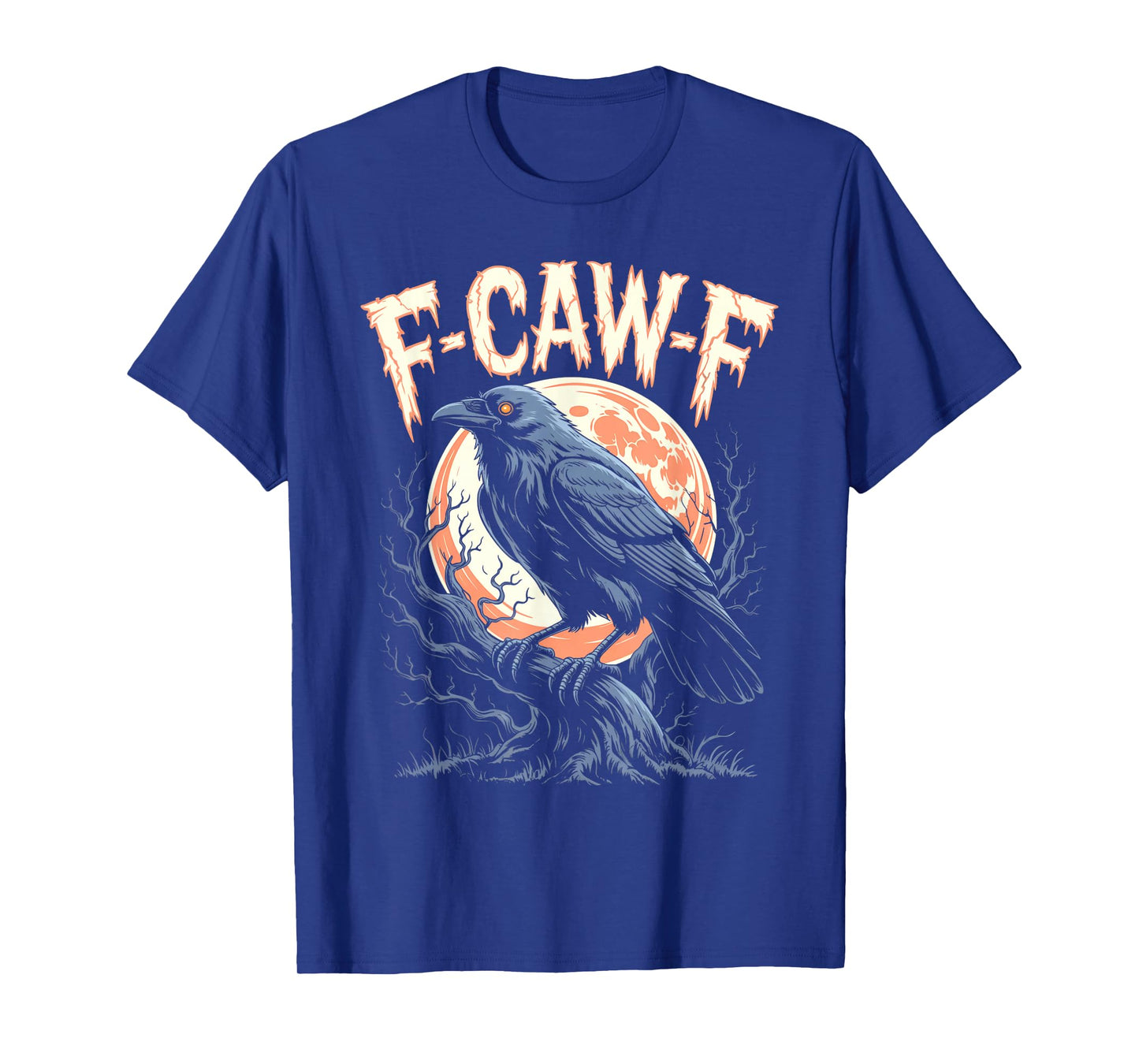 F-Caw-F Black Crow | Funny Gothic Raven Moon Adult Humor T-Shirt