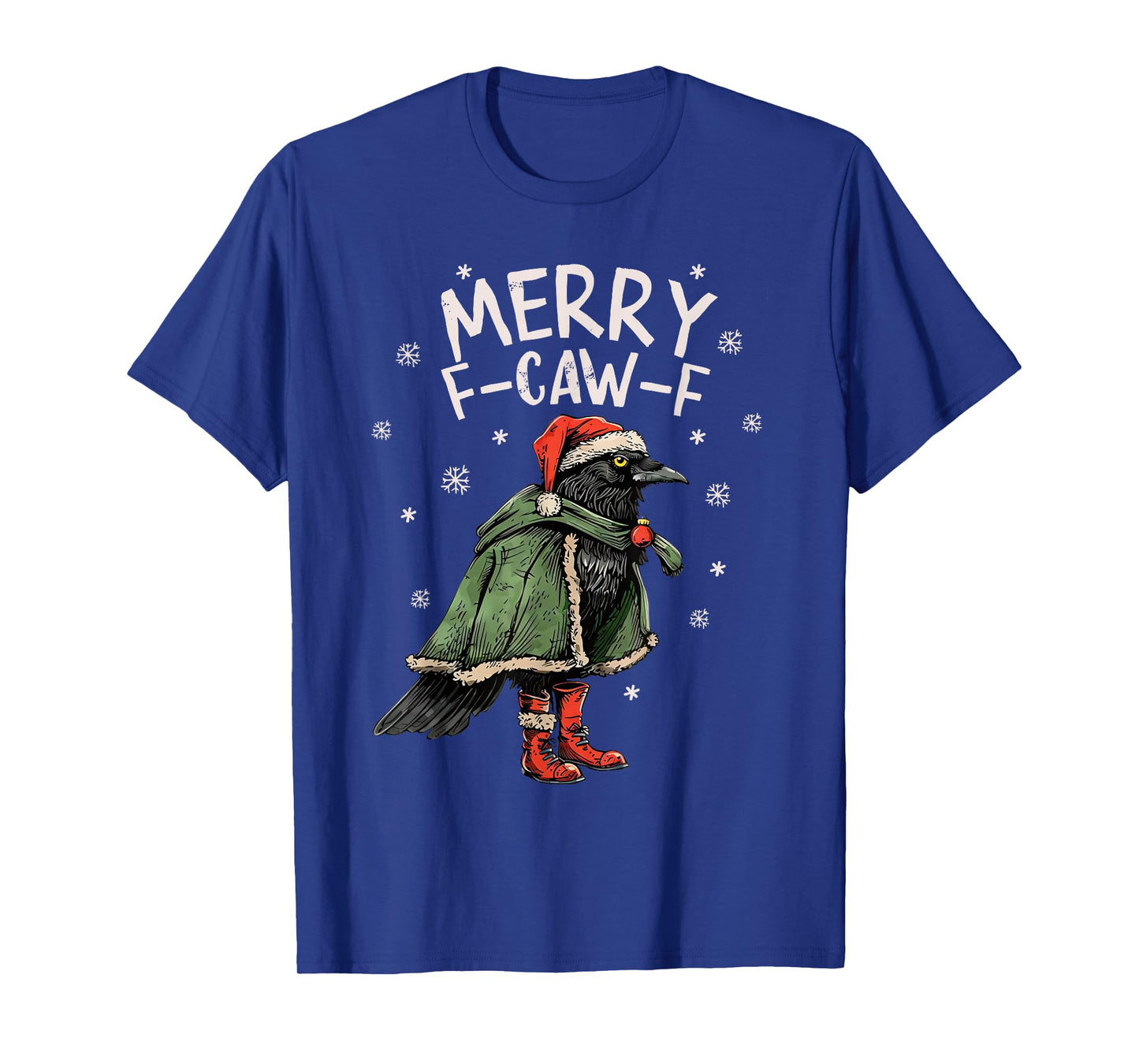 Funny Raven Merry F-Caw-F Gothic Crow Christmas Adult Humor T-Shirt