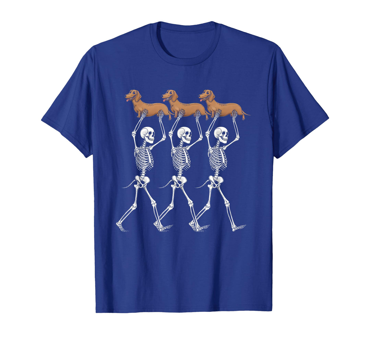 Retro Dancing Skeletons Dachshund Halloween Cute T-Shirt