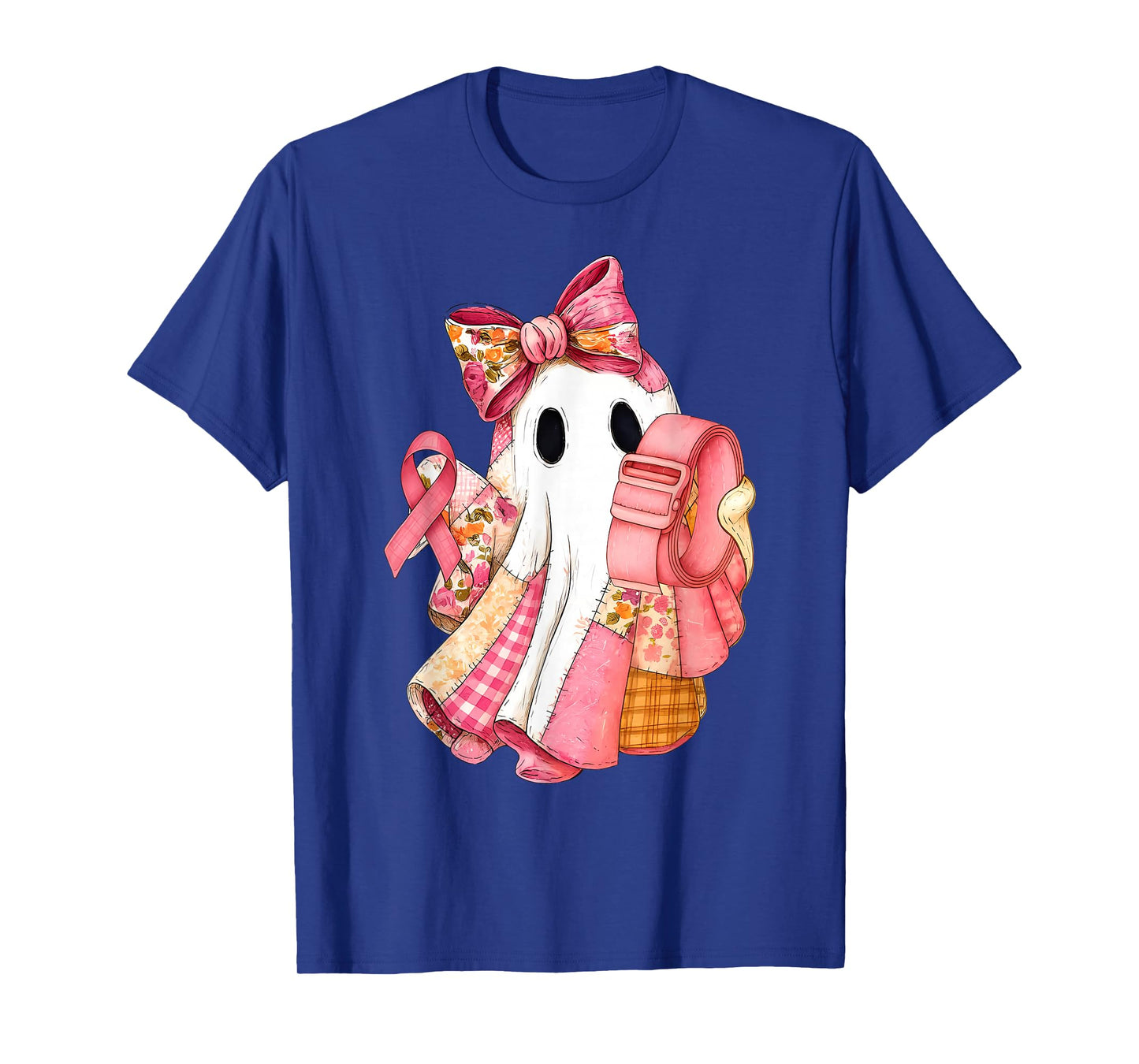 Physical Therapy Breast Cancer Pink Ribbon Ghost Halloween T-Shirt