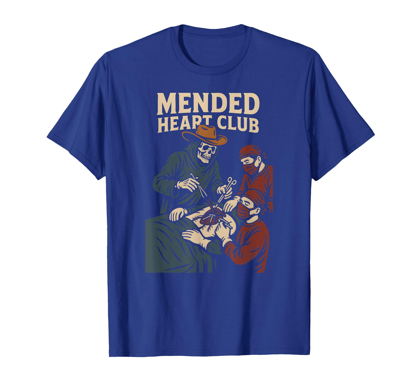 Heart Surgery Mended Heart Club Cool Skeleton Recovery T-Shirt