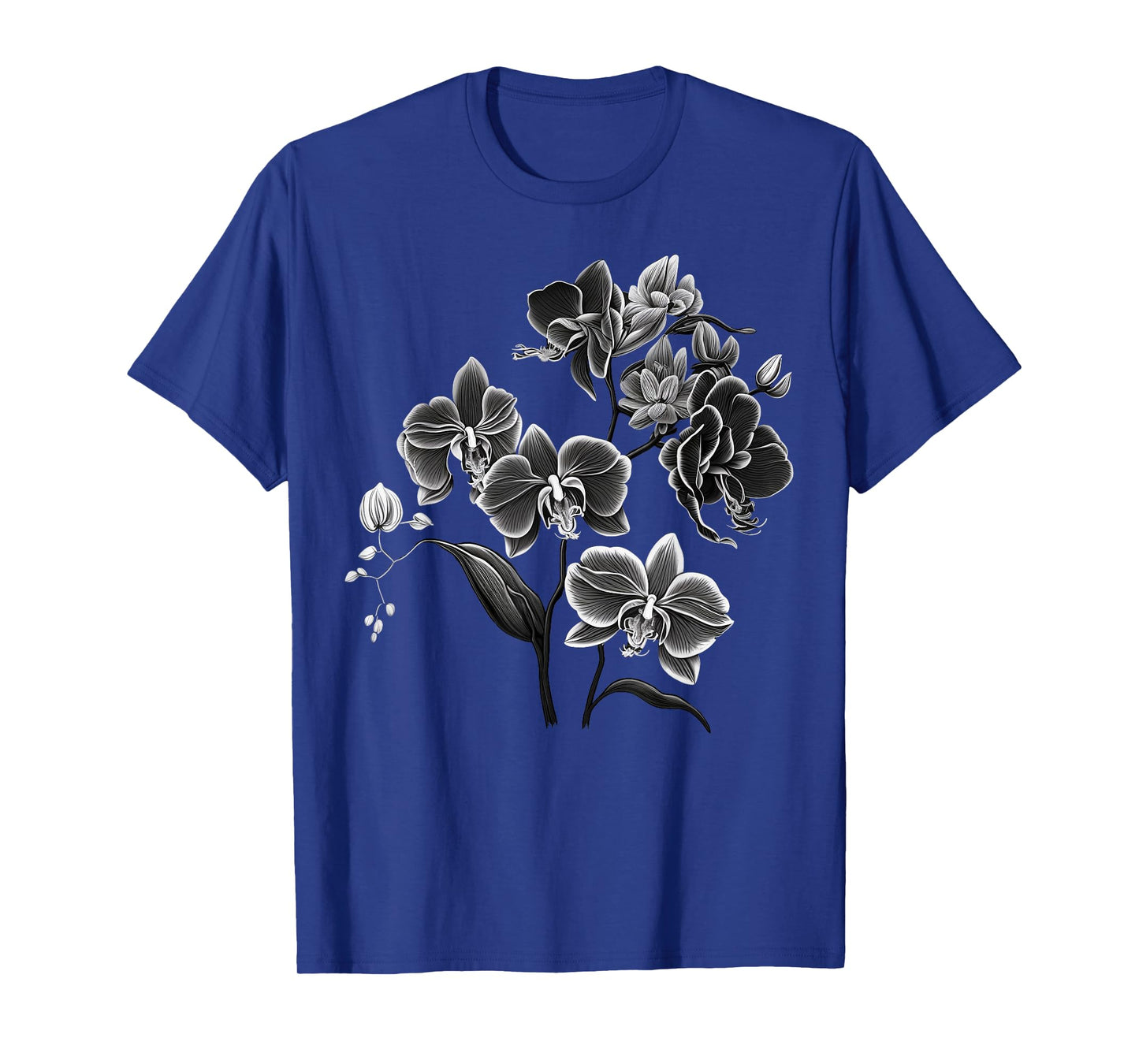 Simple Orchid Flower on black and white Orchid T-Shirt