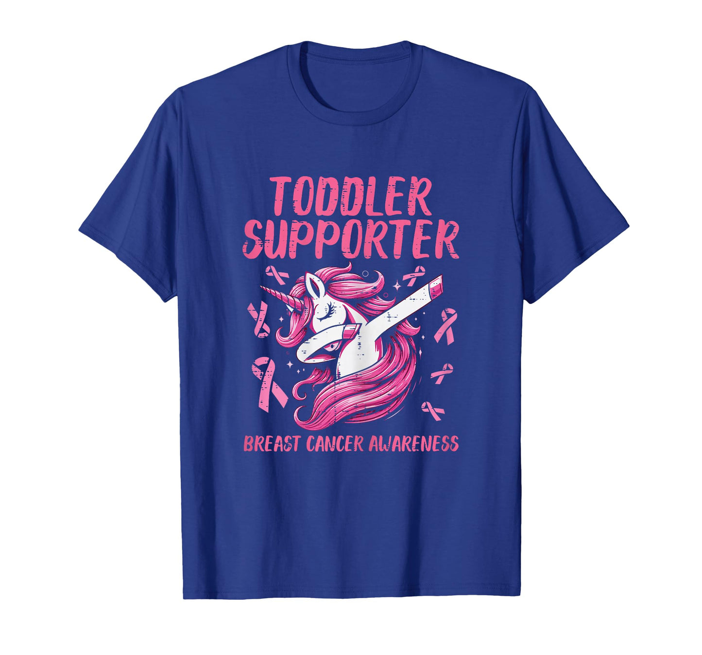 Breast Cancer Toddler Supporter Unicorn Awareness Girls Kids T-Shirt