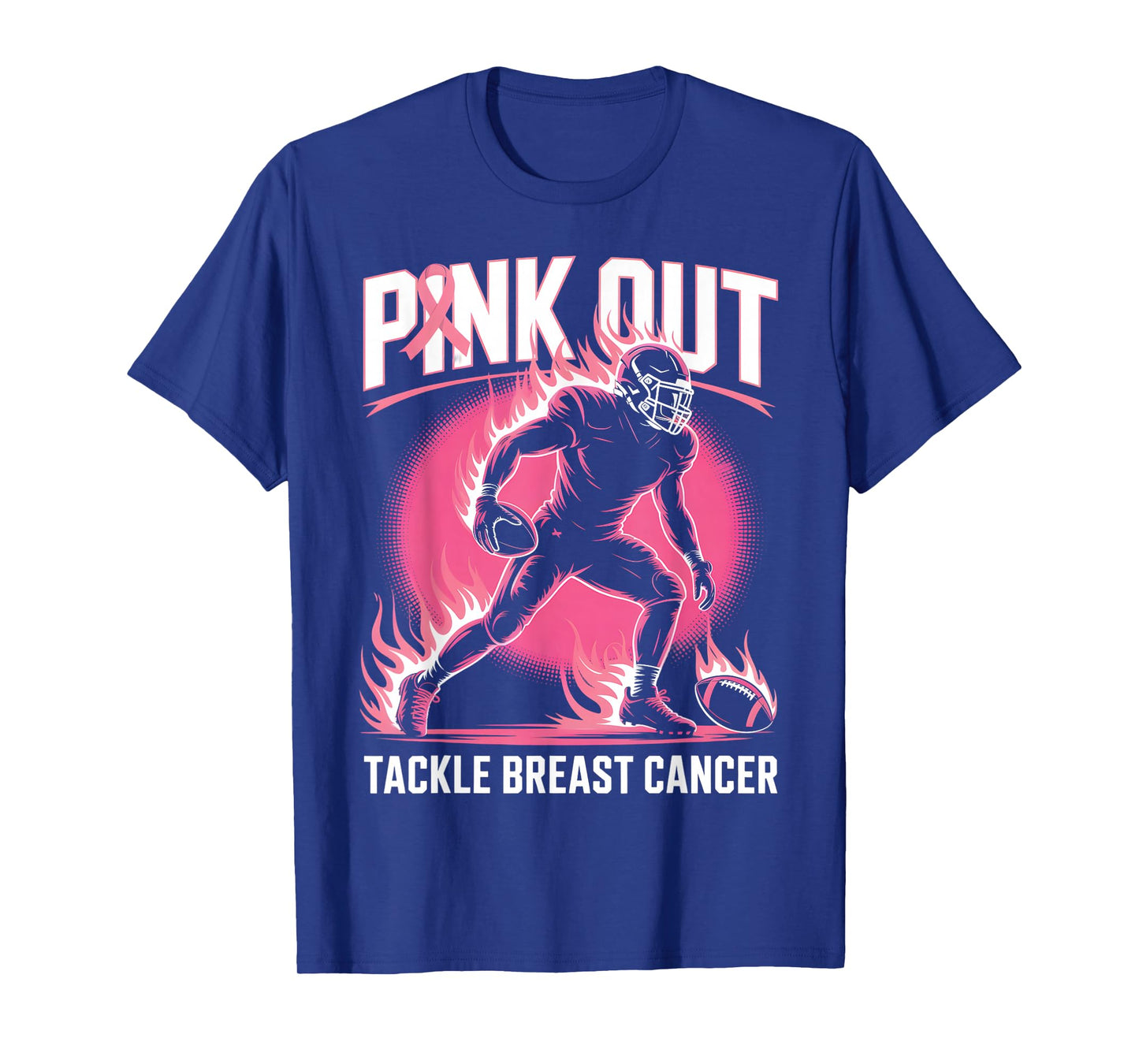 Pink Out Tackle Breast Cancer Team Support American Football T-Shirt