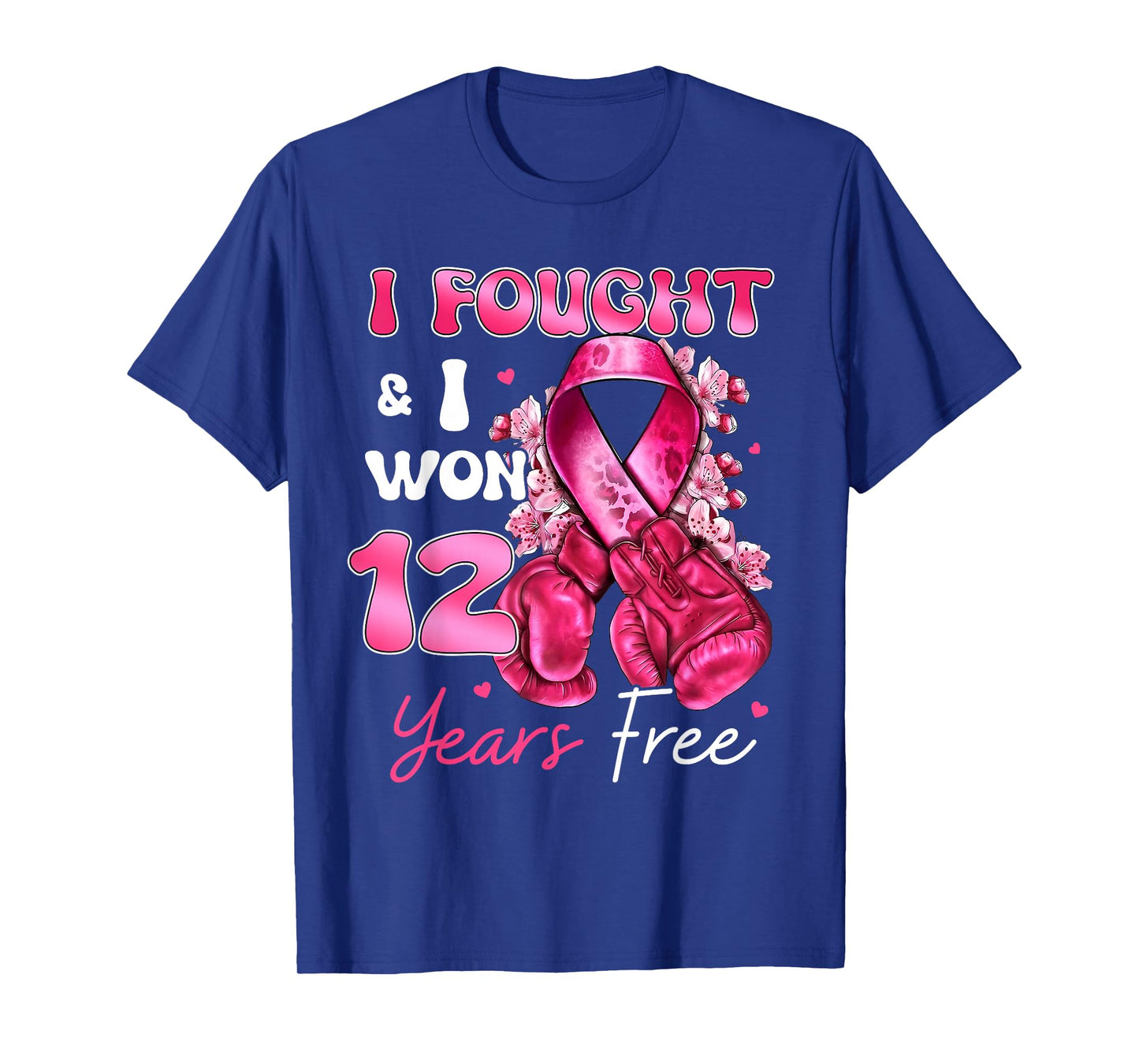 I Fought and Won 12 Years Free Breast Cancer Awareness T-Shirt