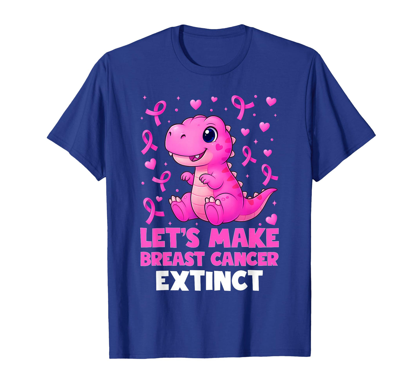 Lets Make Breast Cancer Extinct Pink Dinosaur Kids Boys Girl T-Shirt
