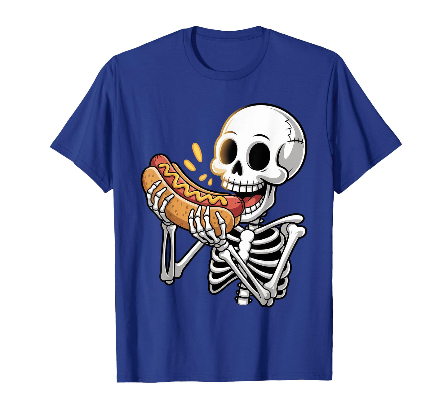 Halloween Skeleton Eating Hot Dog Kids Boys Trick or Treat T-Shirt