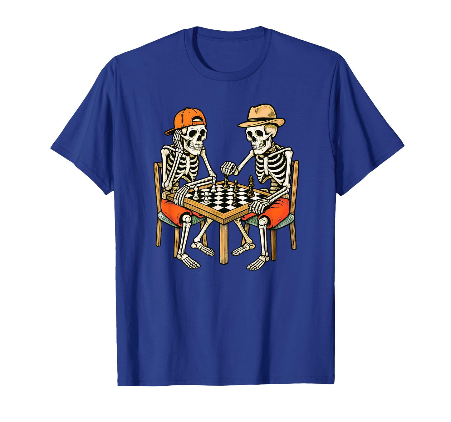 Two Skeleton Playing Chess Halloween T-Shirt