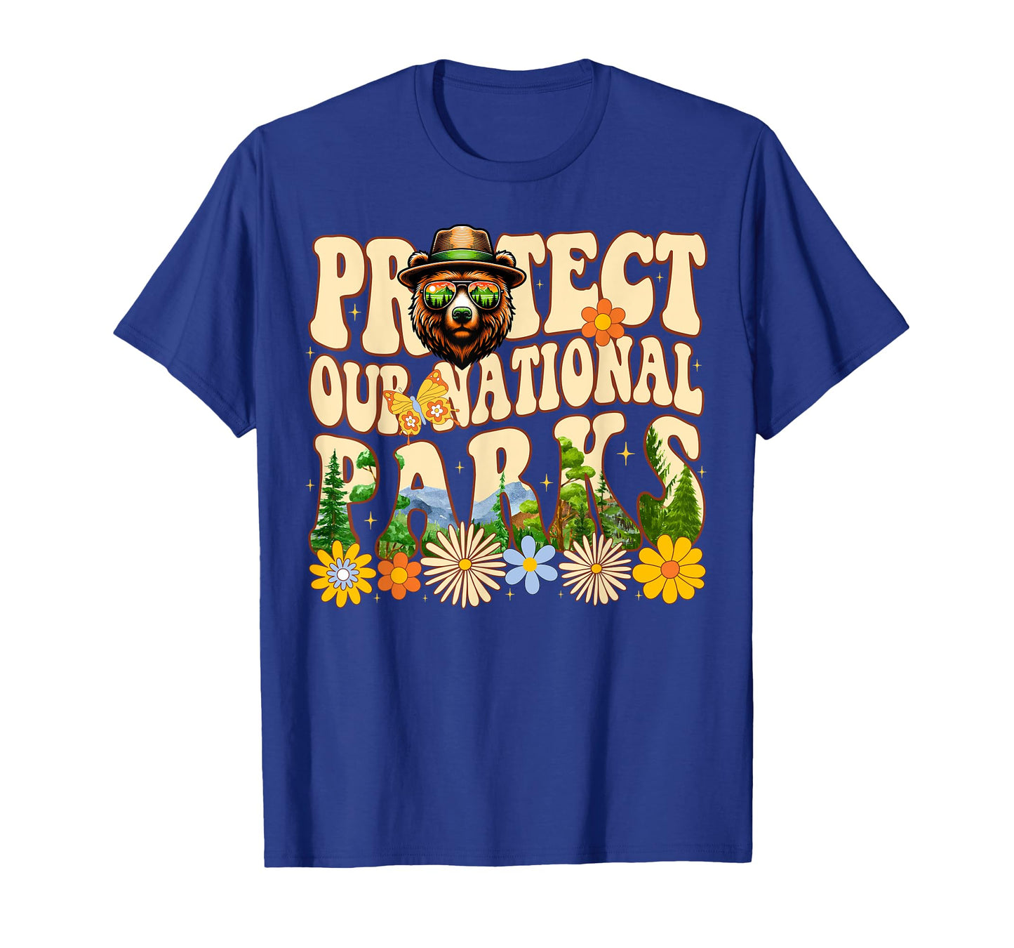Protect Our National Parks Cool Bear Nature Lovers Retro T-Shirt