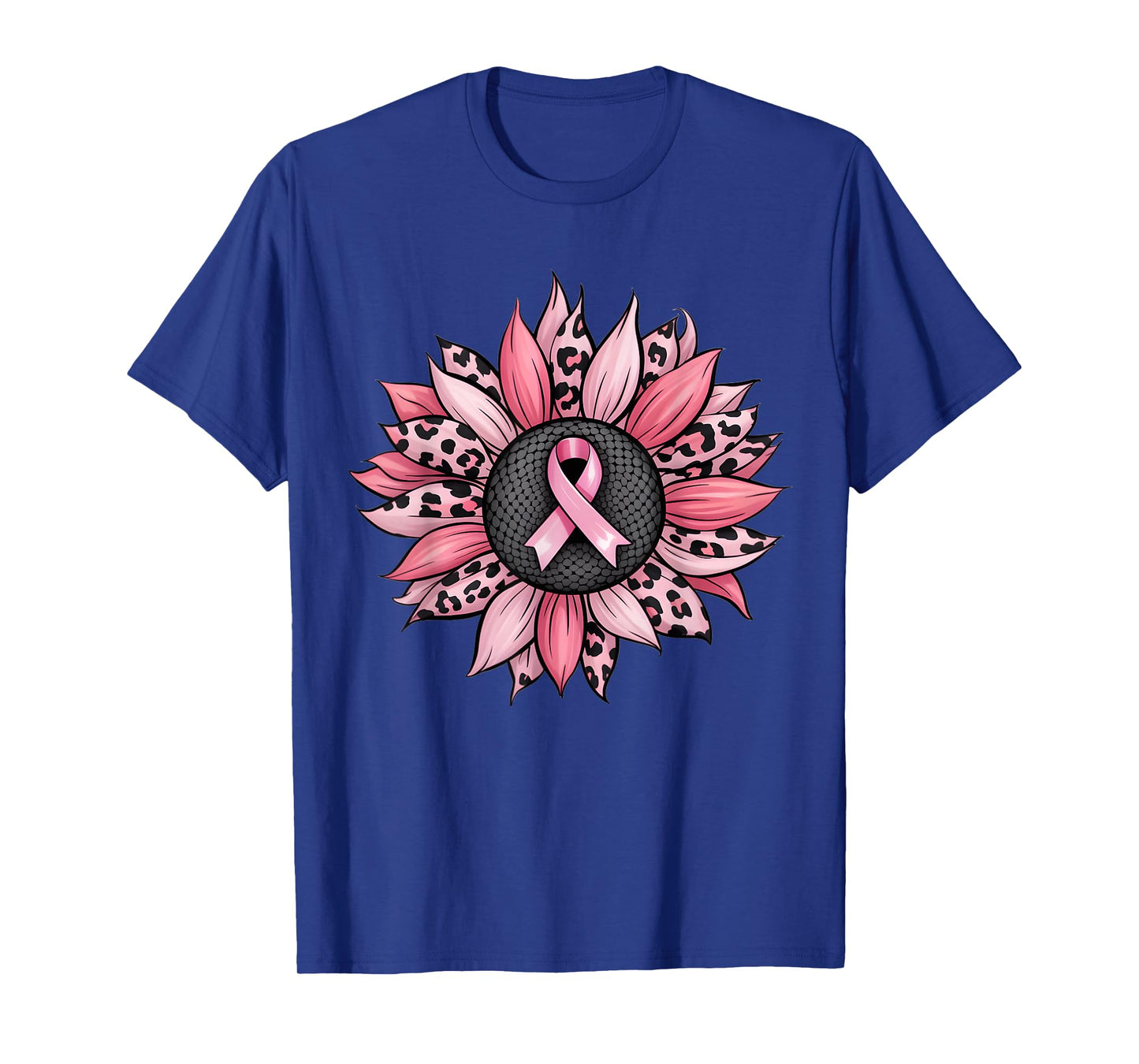 Sunflower Pink Breast Cancer Awareness Women Warrior T-Shirt