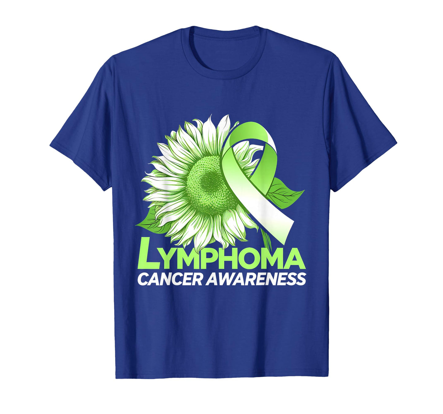 Lymphoma Cancer Awareness Month Green Ribbon Sunflower T-Shirt