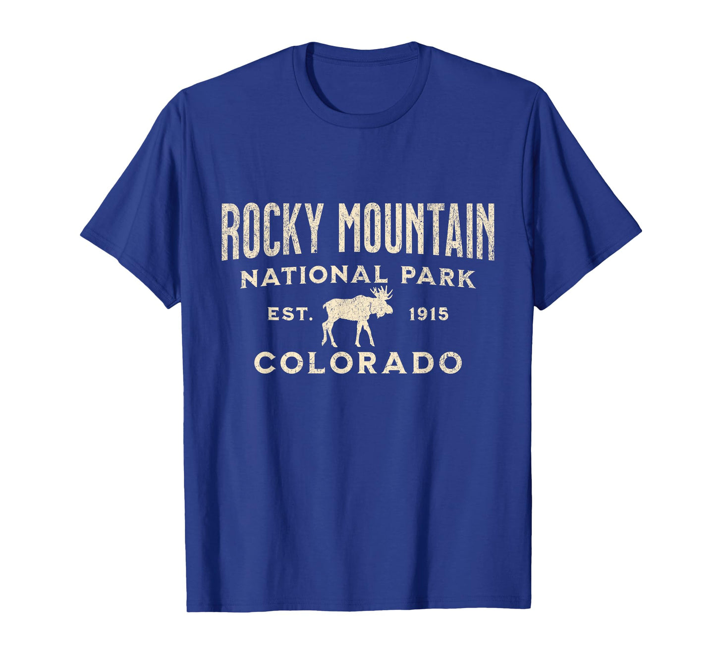 Rocky Mountain National Park Colorado USA Outdoor Unisex-Adults T-Shirt Blue Small Classic Fit Short Sleeve Crew Neck T-Shirt