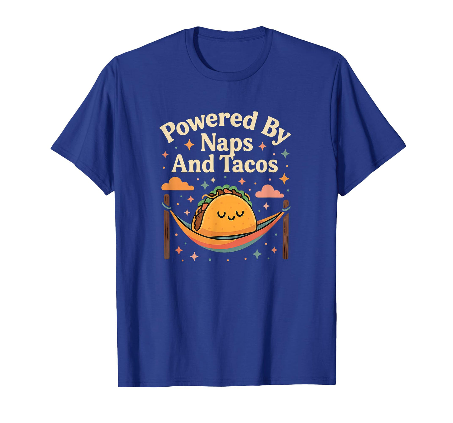 Powered by Naps and Tacos Cute Taco Hammock Pastel Stars T-Shirt