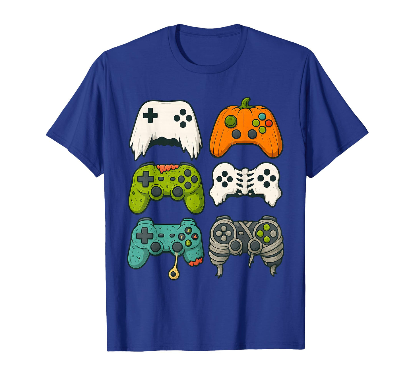 Halloween Skeleton Zombie Gaming Controllers Mummy Boys Kids T-Shirt