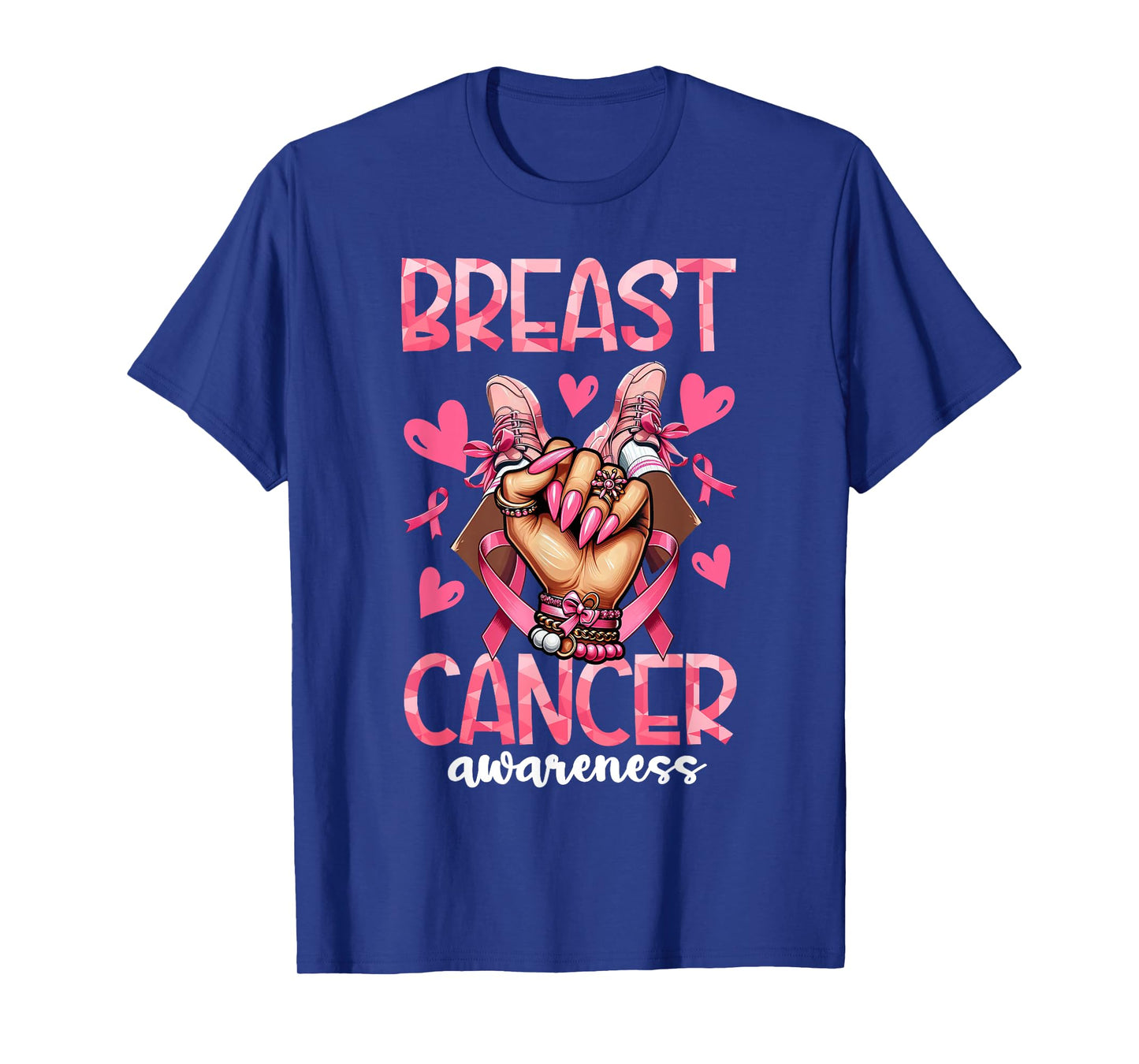 Breast Cancer Awareness African American Women Pink Ribbon T-Shirt