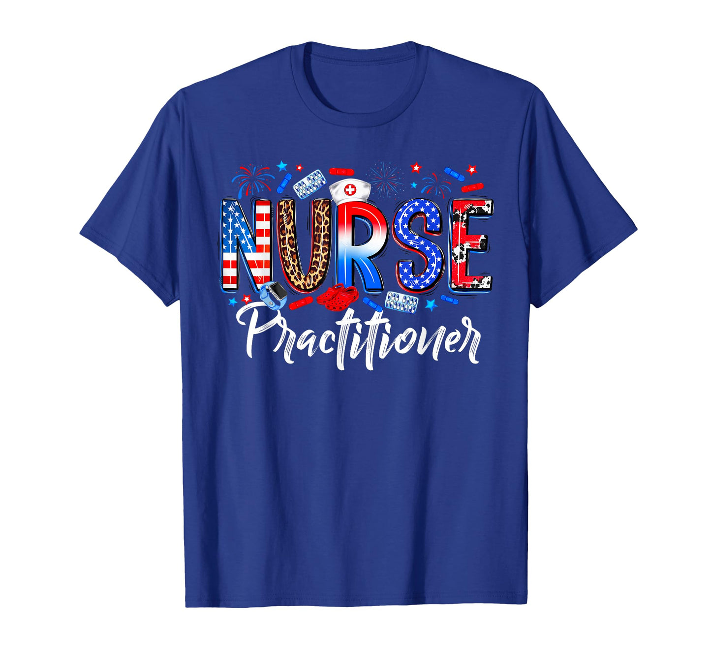 Happy 4th Of July Nurse Practitioner American Flag Women Men T-Shirt
