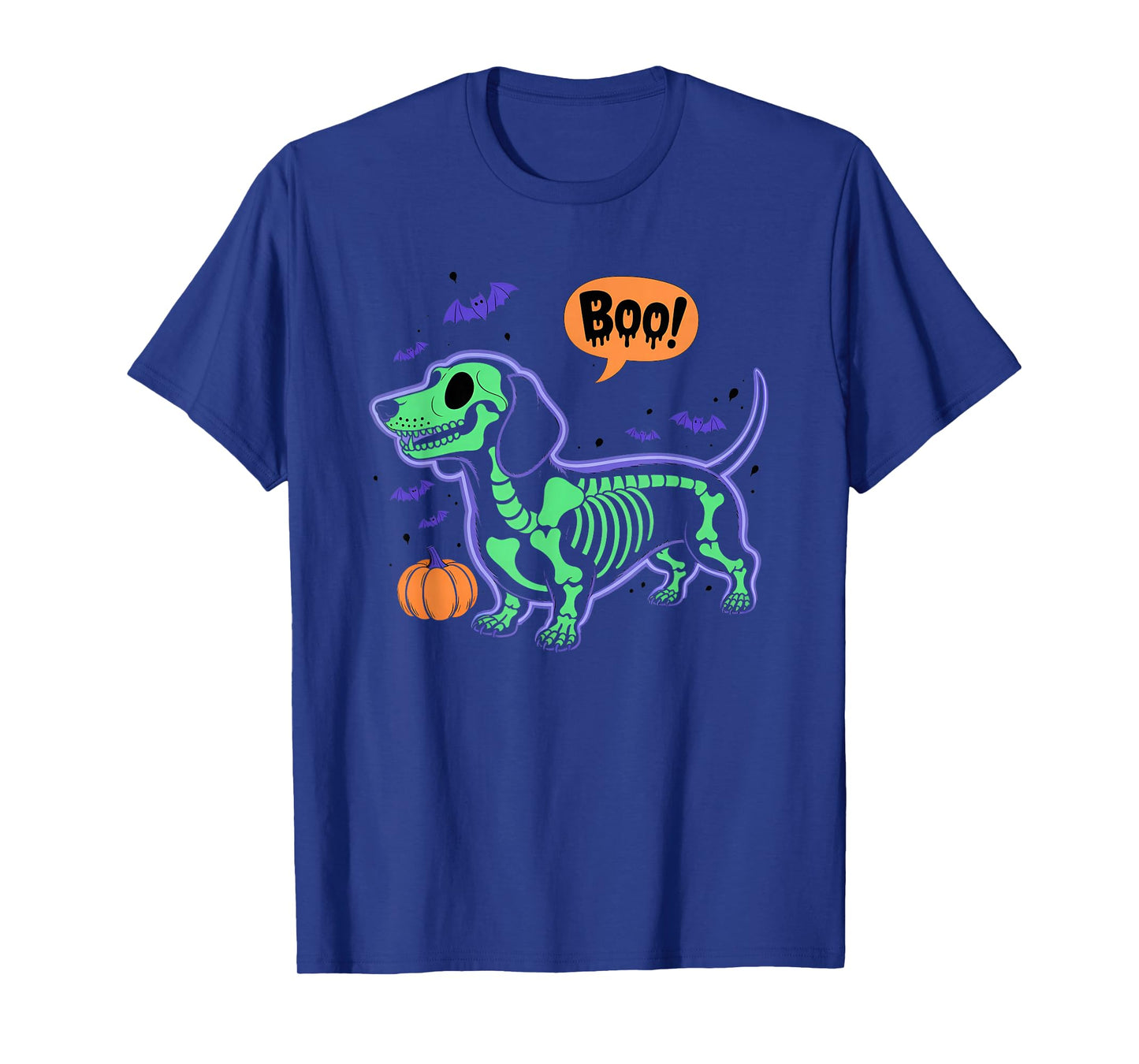 Funny Dachshund Halloween Wiener Dog Cute Doxie Skeleton Boo T-Shirt