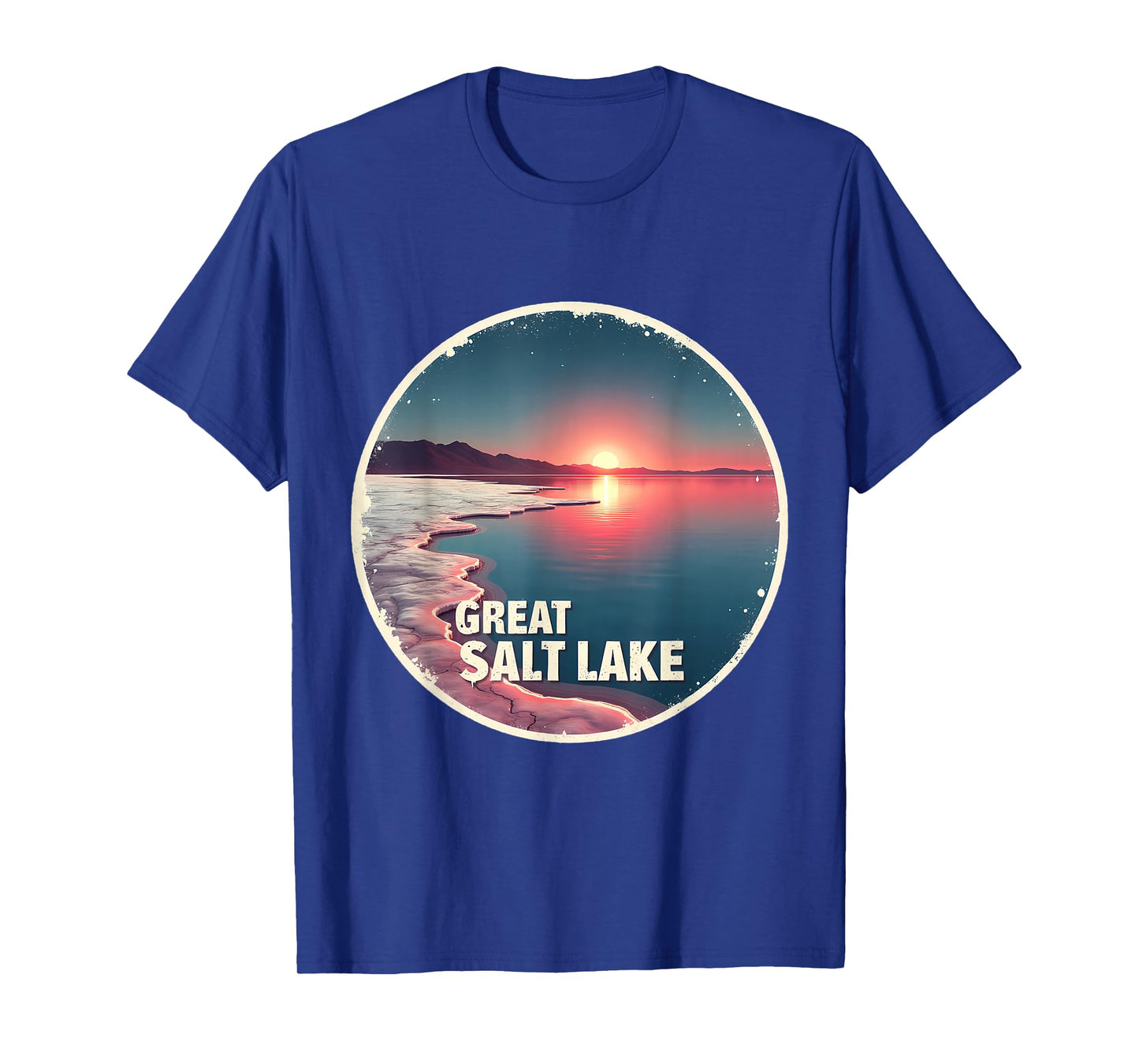 Great Salt Lake Scenic Sunset Tranquil Landscape T-Shirt