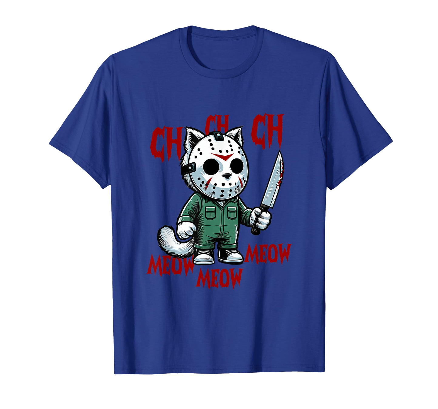 Funny Cat Horror Movies Cute Halloween for Cat Kitty Lovers Men Women T-Shirt