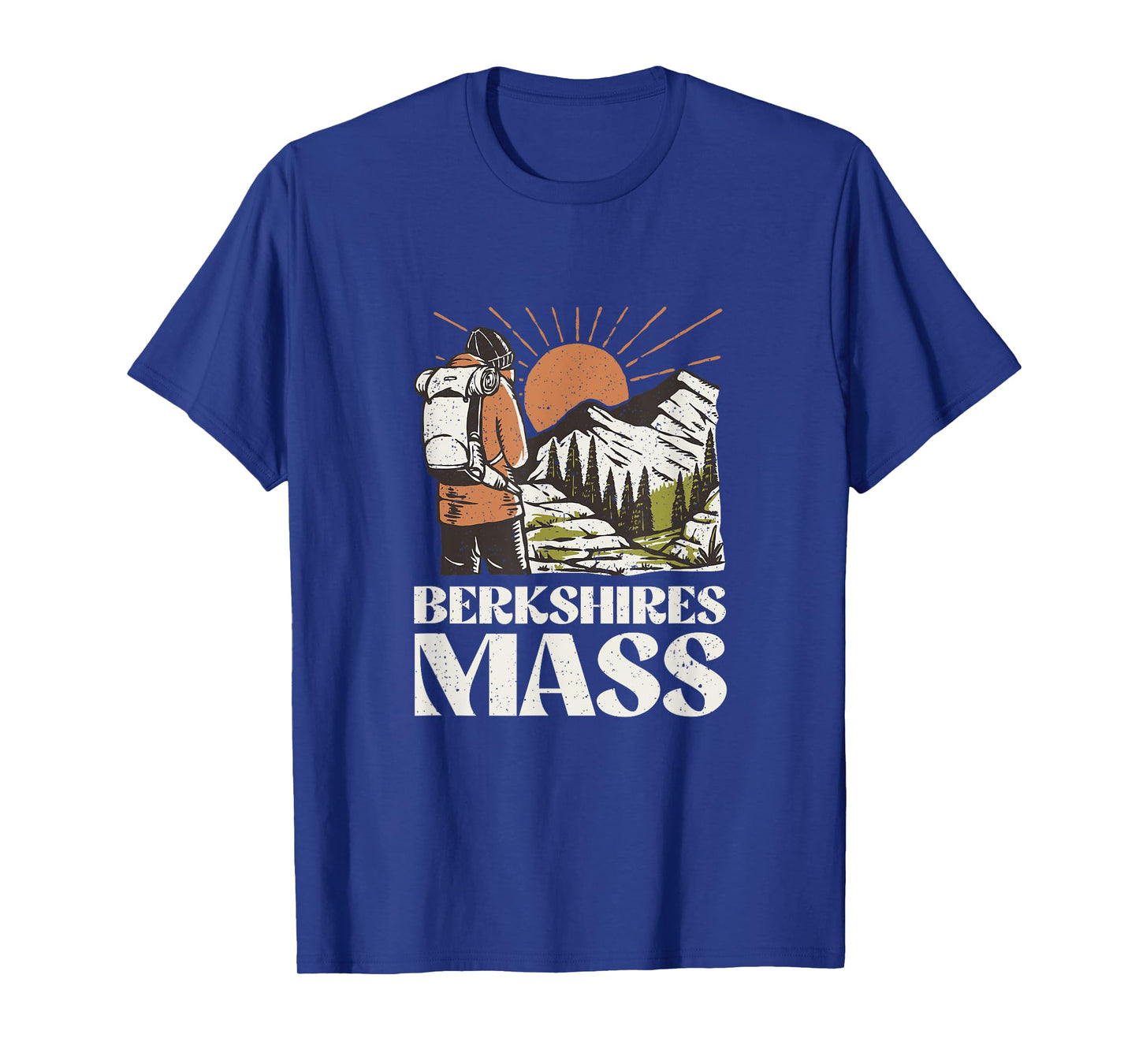 Vintage Hiker on Mountain Berkshires Mass Hiking T-Shirt