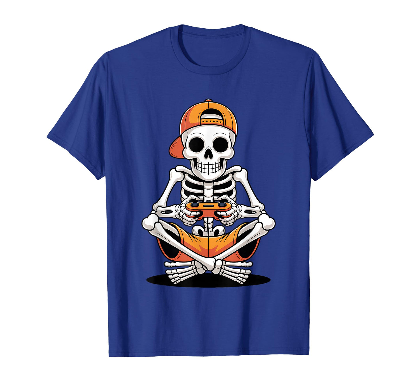 Funny Gamer Skeleton Halloween Graphic Tee for Men Women T-Shirt