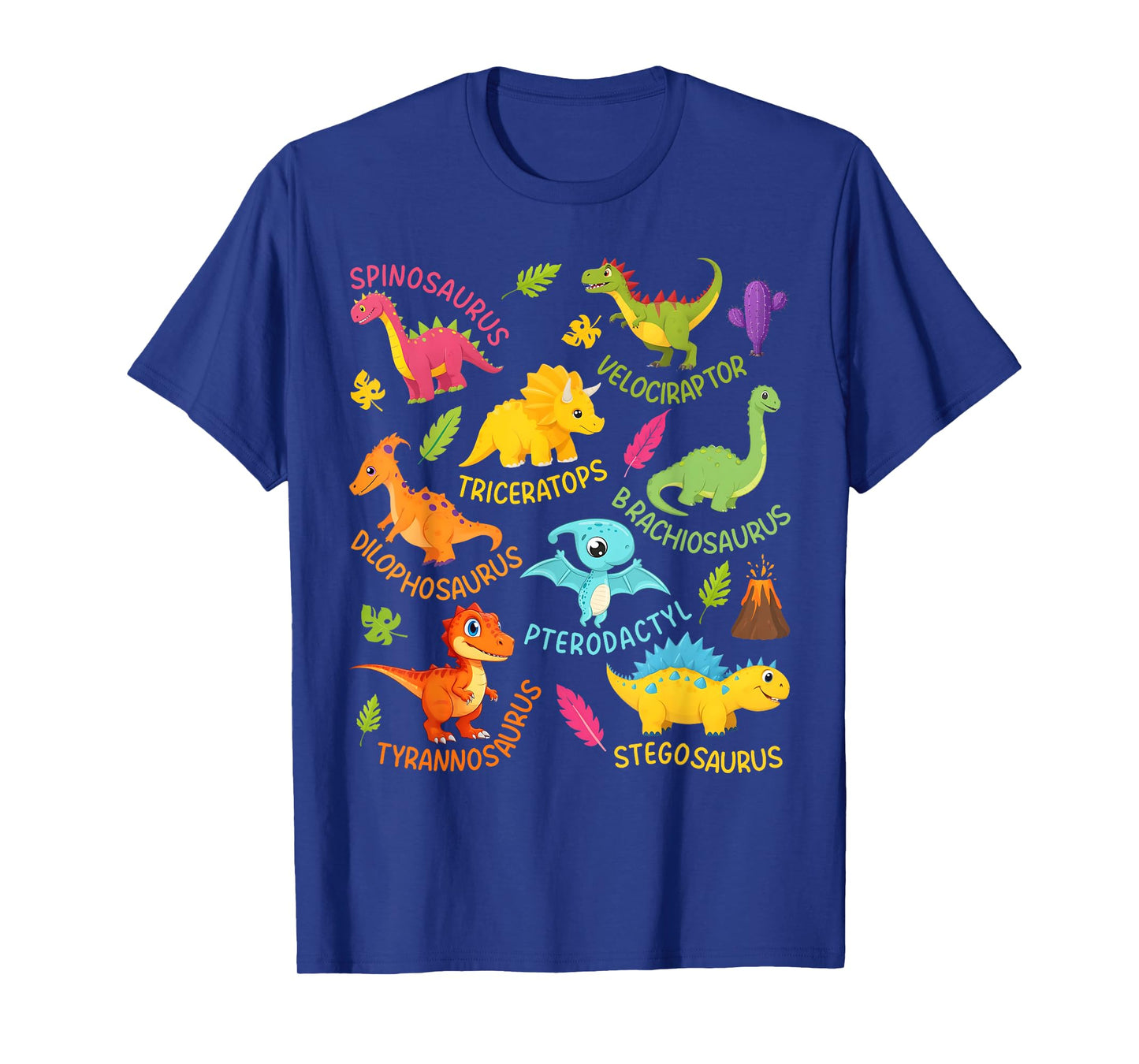 Types Of Dinosaurs Cute Dinosaur Outfit Boys Girls Kids T-Shirt