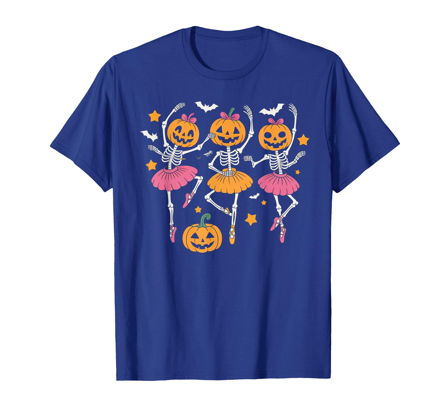 Girls Halloween Ballet Skeleton Pumpkin Skeleton Women Gifts T-Shirt