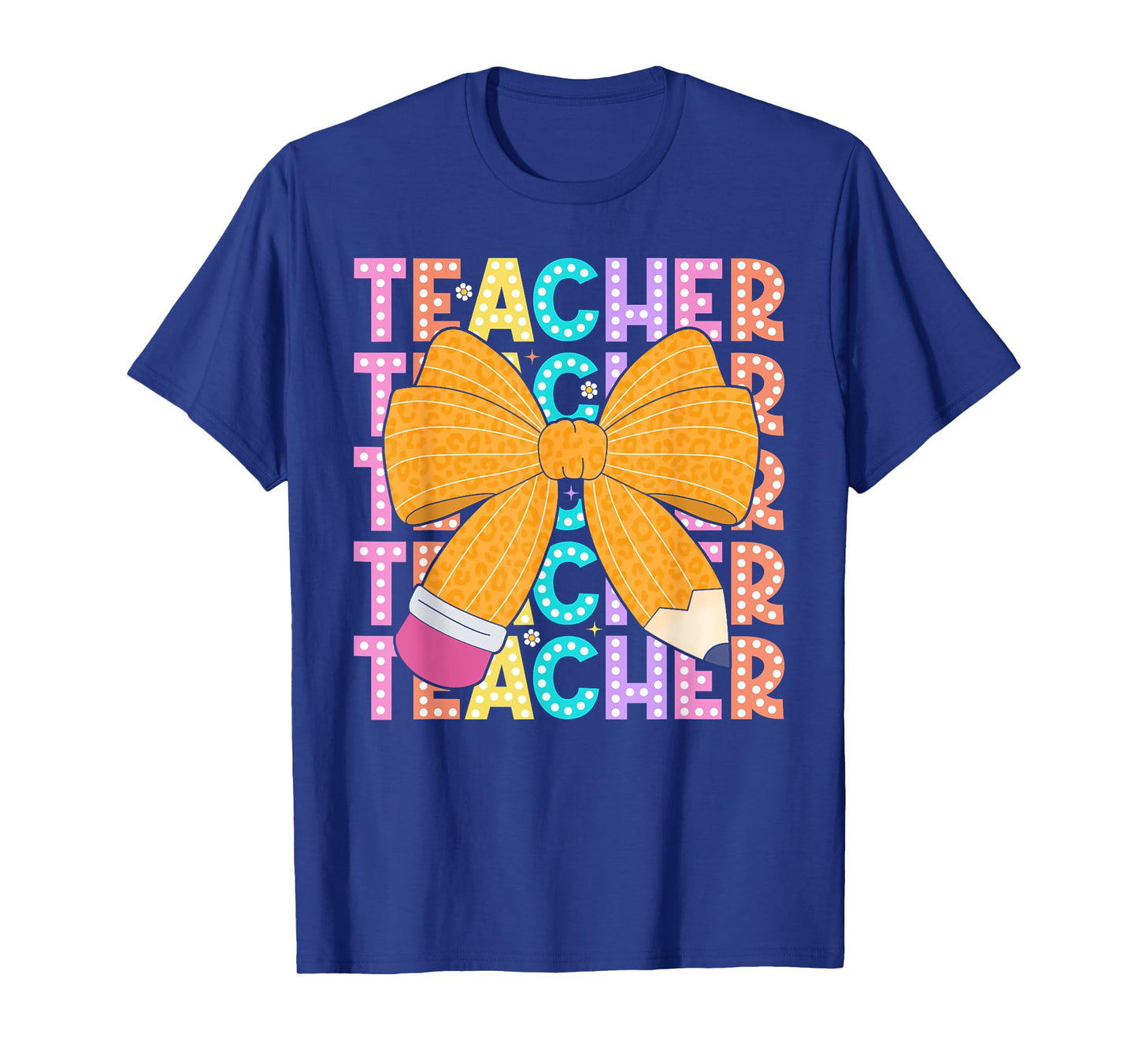 Cute Coquette Bow Teacher Happy First Day Back To School T-Shirt