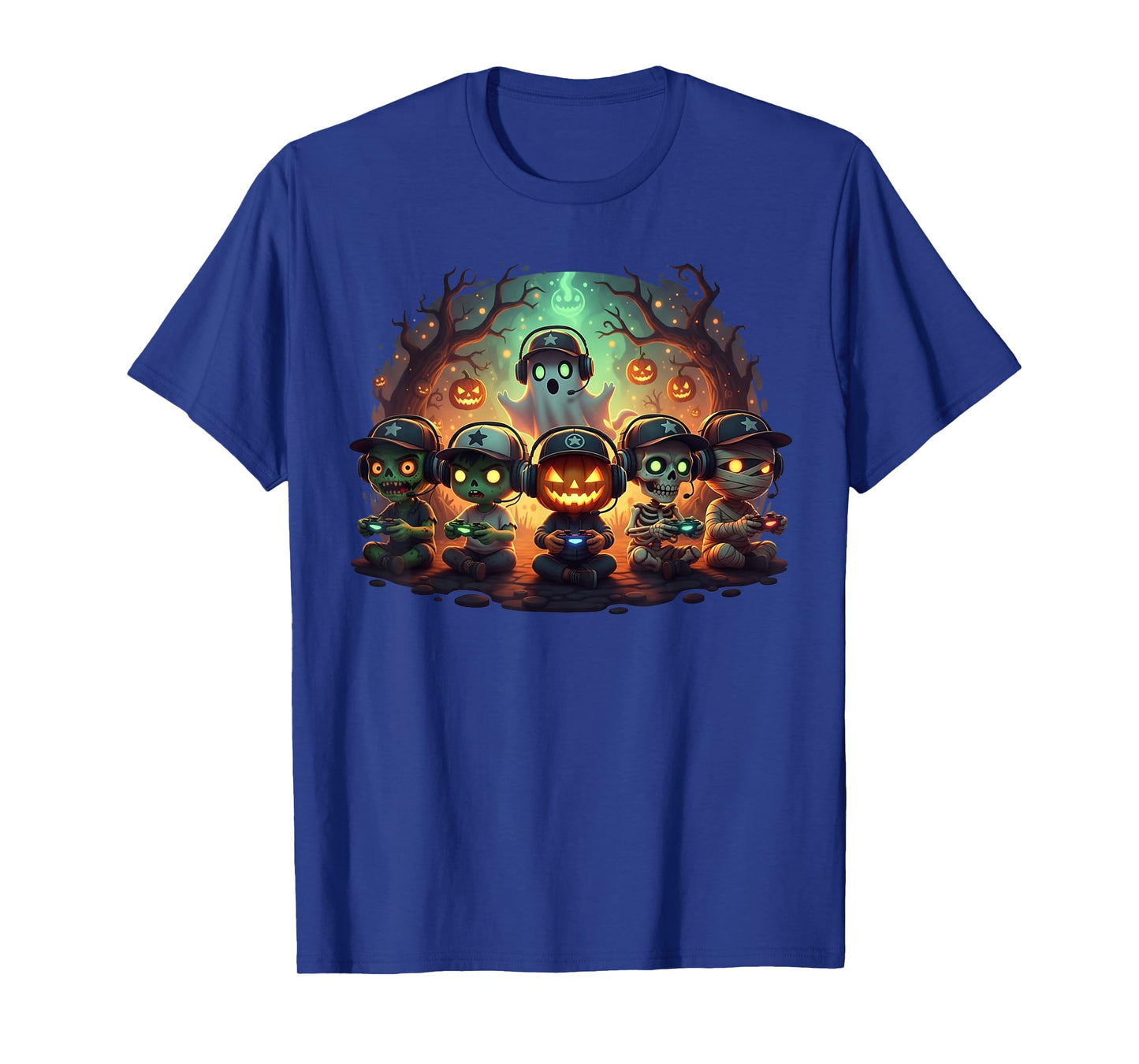 Halloween Ghost Skeleton Gamer Funny Video Gaming Lovers T-Shirt