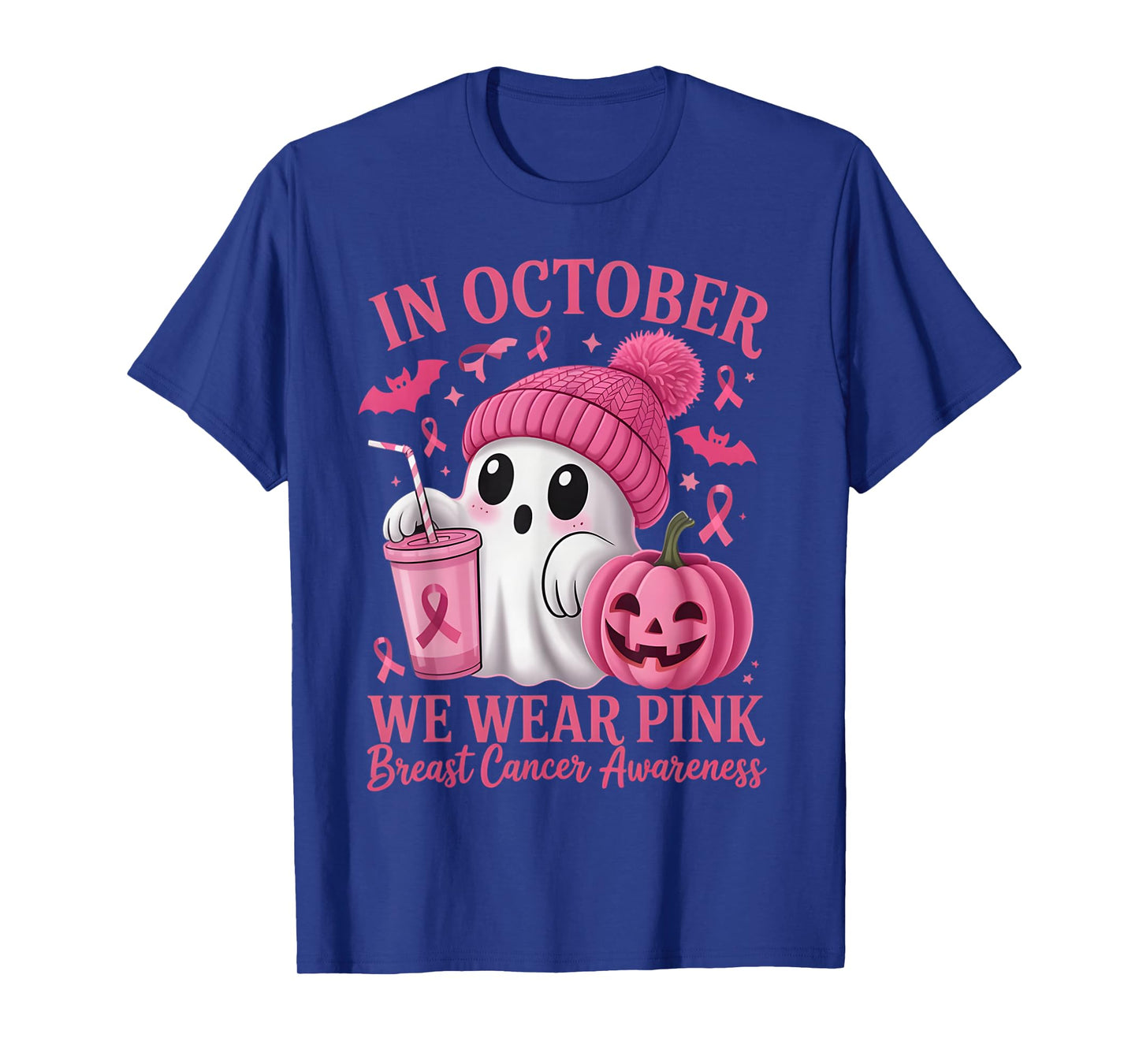 Breast Cancer Halloween Women in October We Wear Pink Gifts T-Shirt