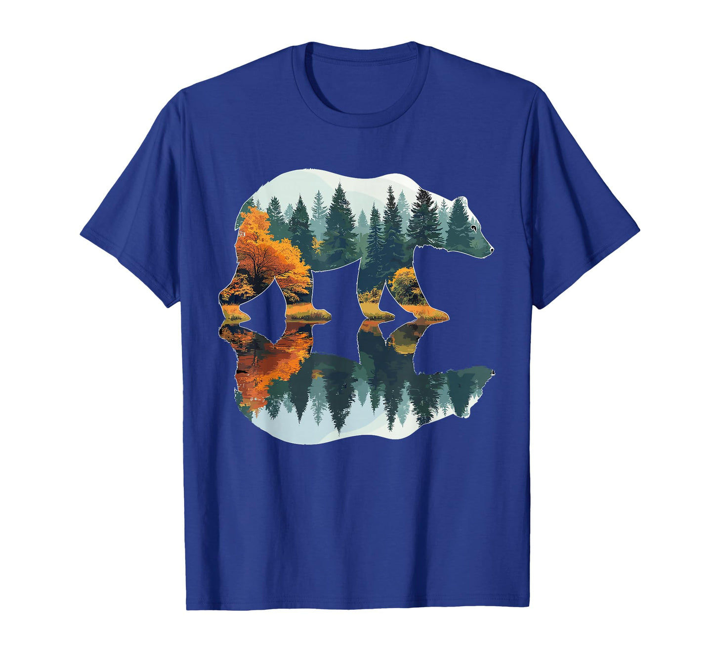Trees Wildlife Reflection Nature Bear Outdoor Forest T-Shirt