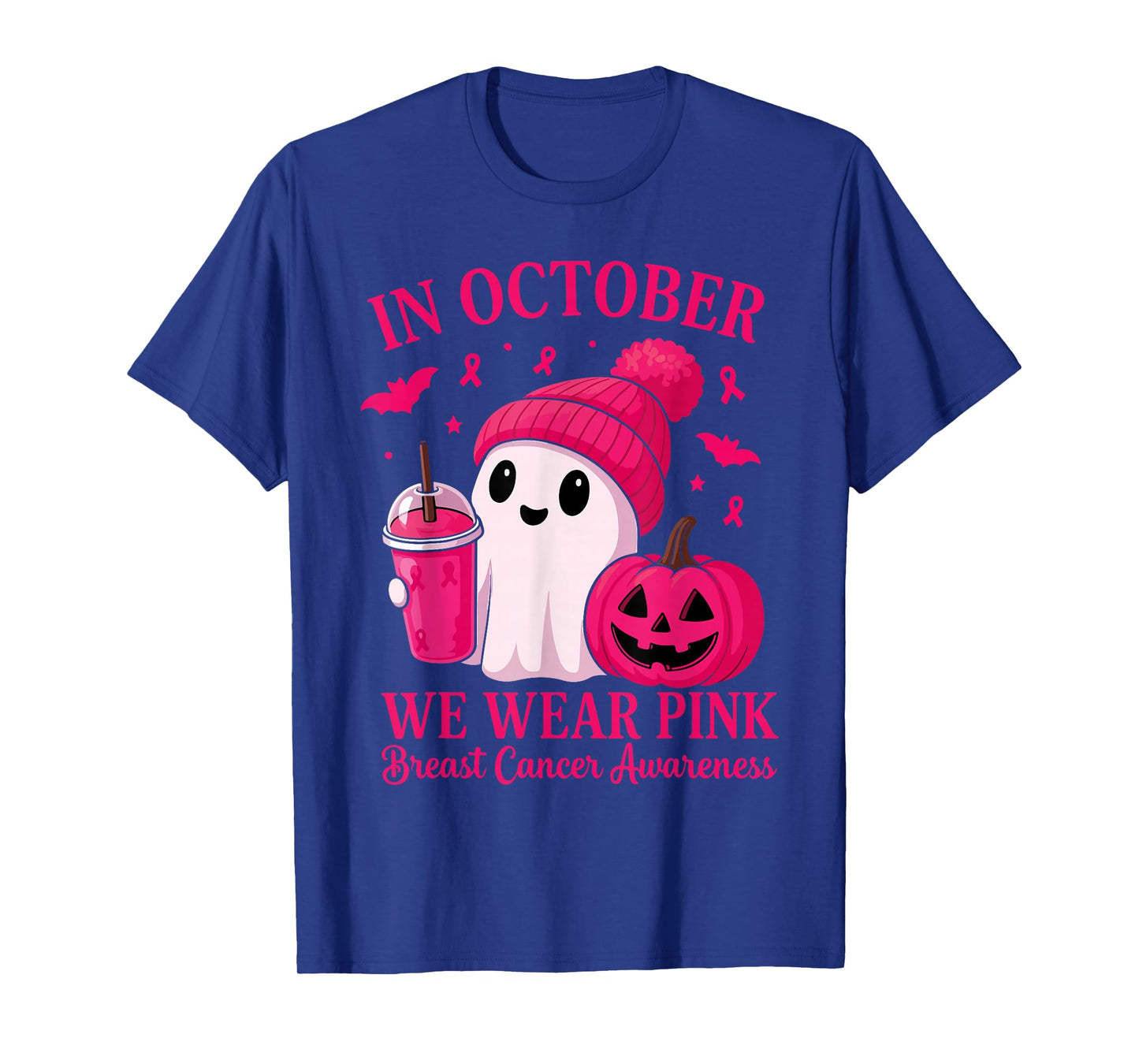 Breast Cancer Halloween Women in October We Wear Pink T-Shirt