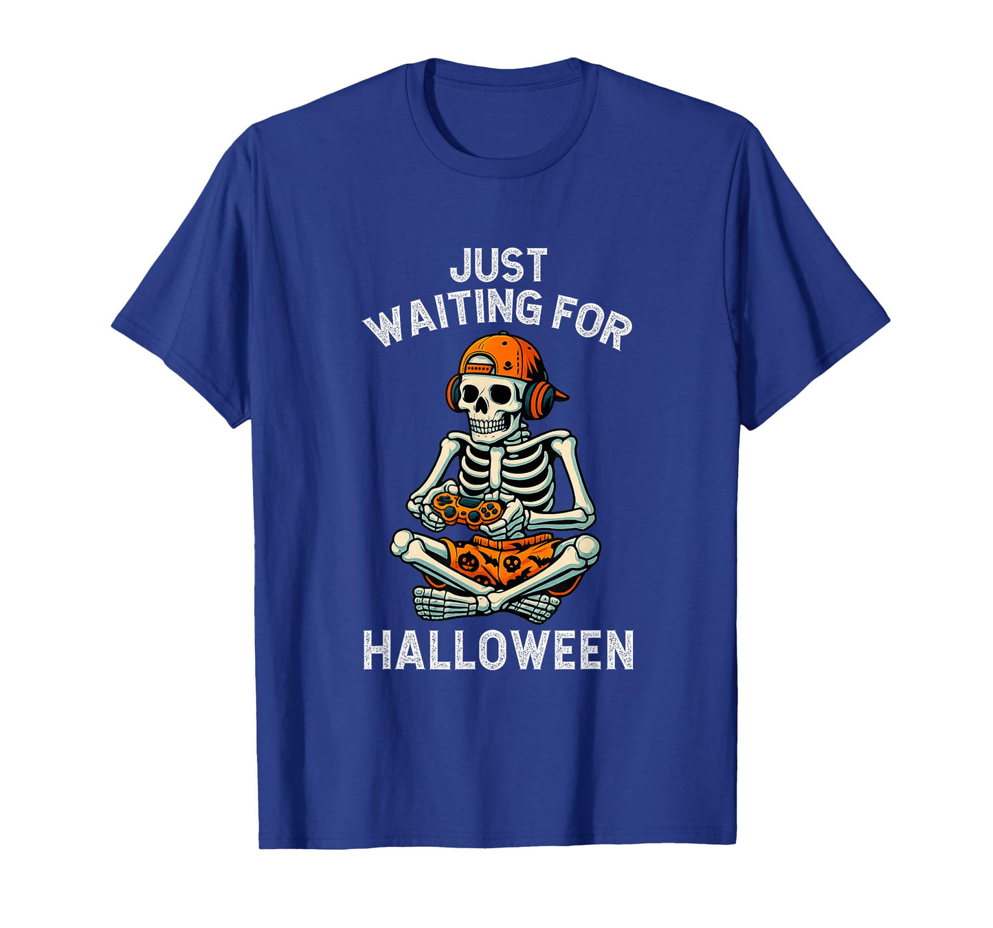 Funny Skeleton Gaming Waiting for Halloween Gamer Teen Boy T-Shirt