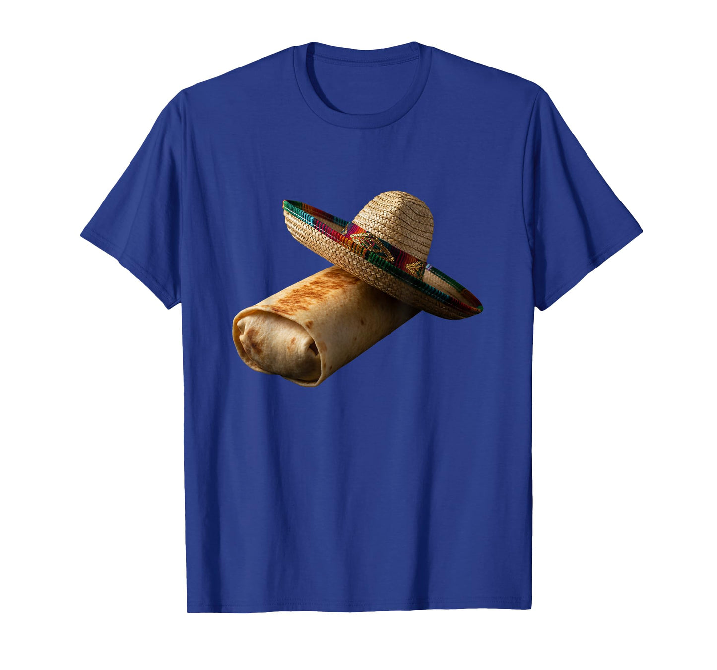 Taco Burrito Wearing Sombrero Funny Mexican Food Fiesta T-Shirt