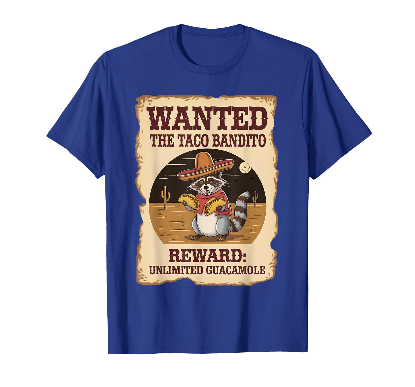 Funny Mexican Raccoon Taco Bandido Raccoon Guacamole Lover T-Shirt