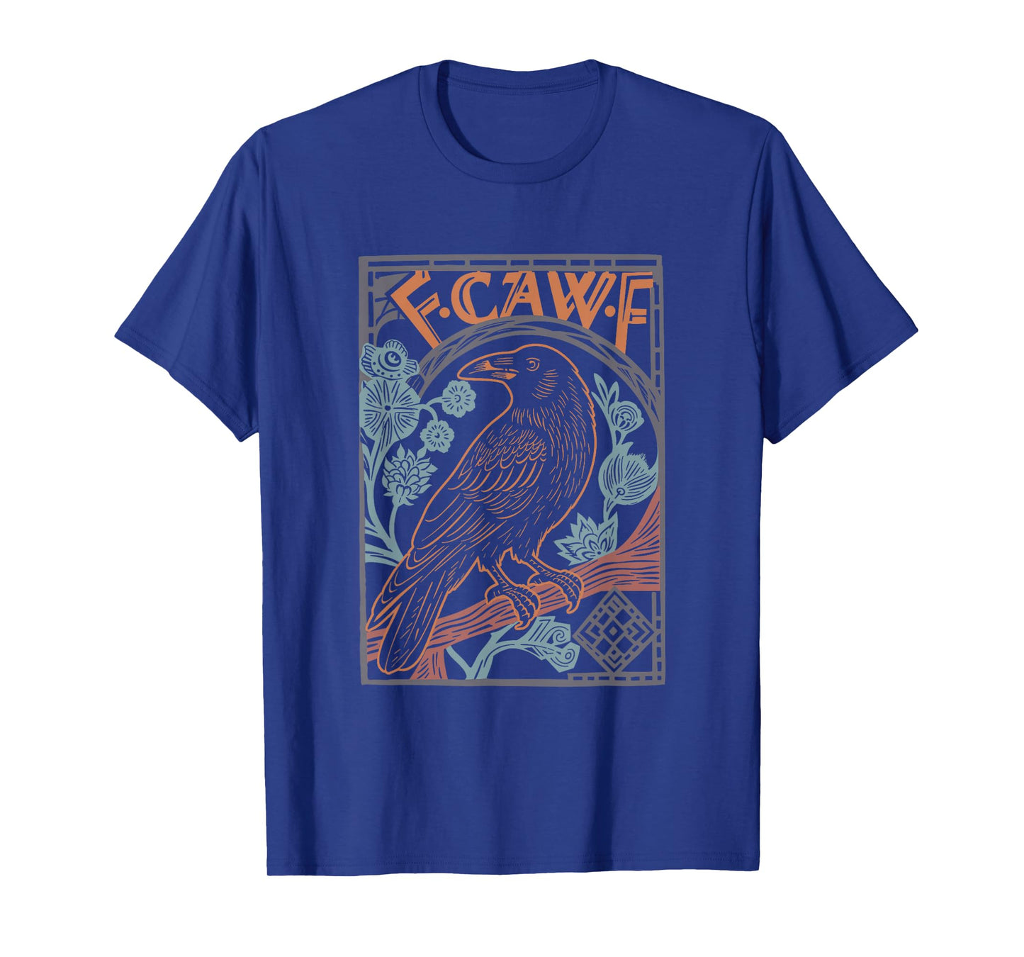 Retro F-Caw-F Black Crow Funny Black Bird Saying Meme Dark T-Shirt