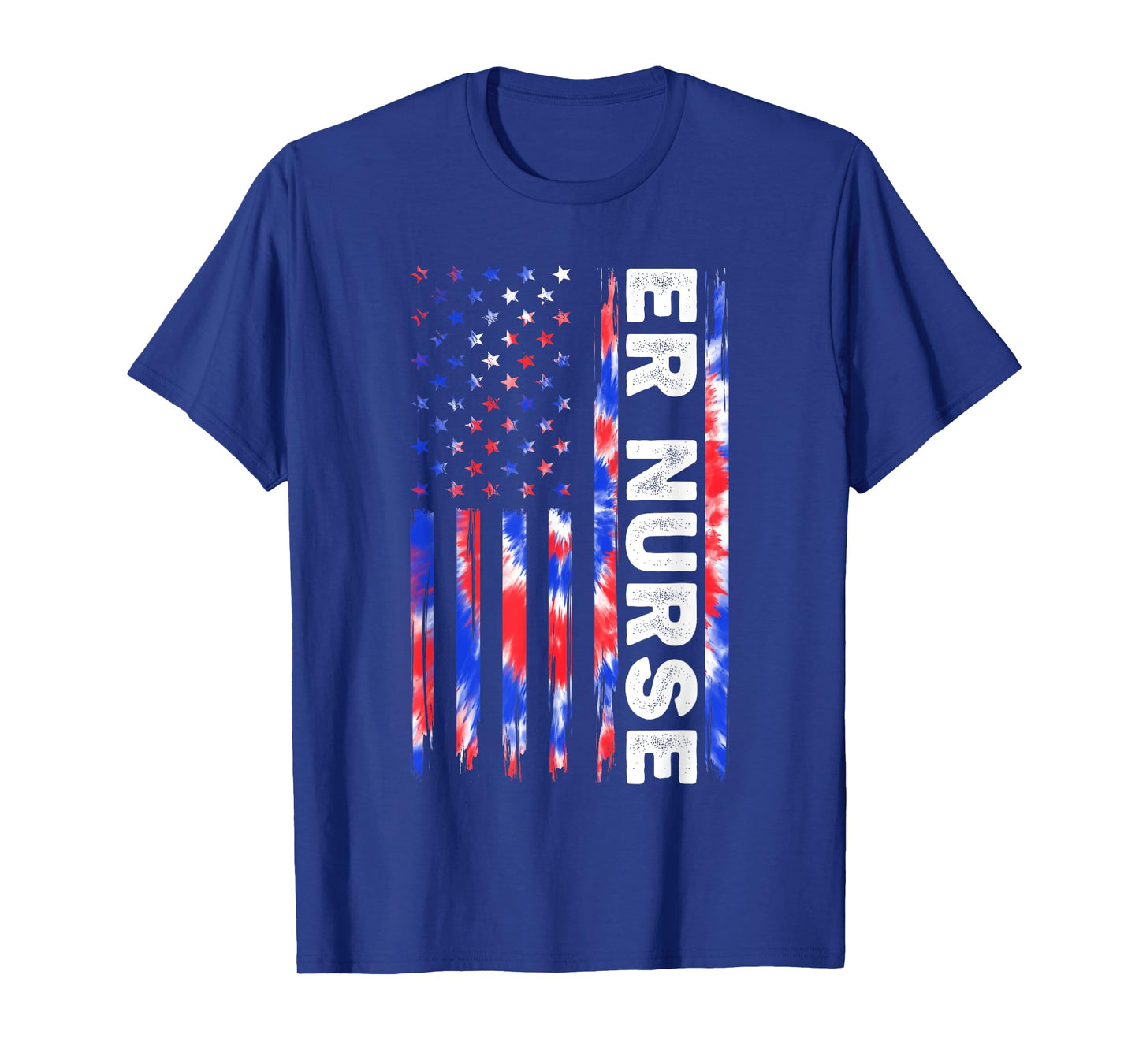 ER Nurse Tie Dye American Flag Fourth 4th Of July Patriotic T-Shirt